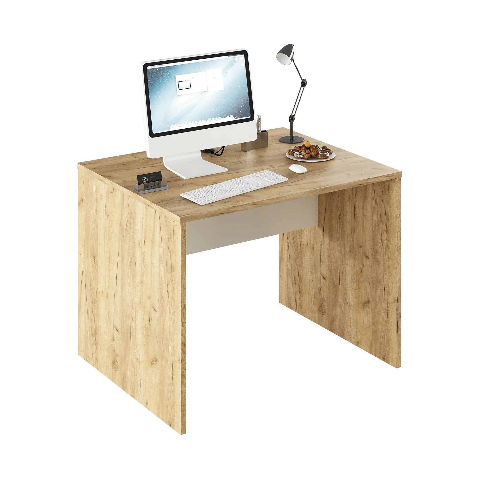 Masa birou RIOMA NEW TYP 12, stejar artisan/alb, DTD laminat, 100x80x76 cm