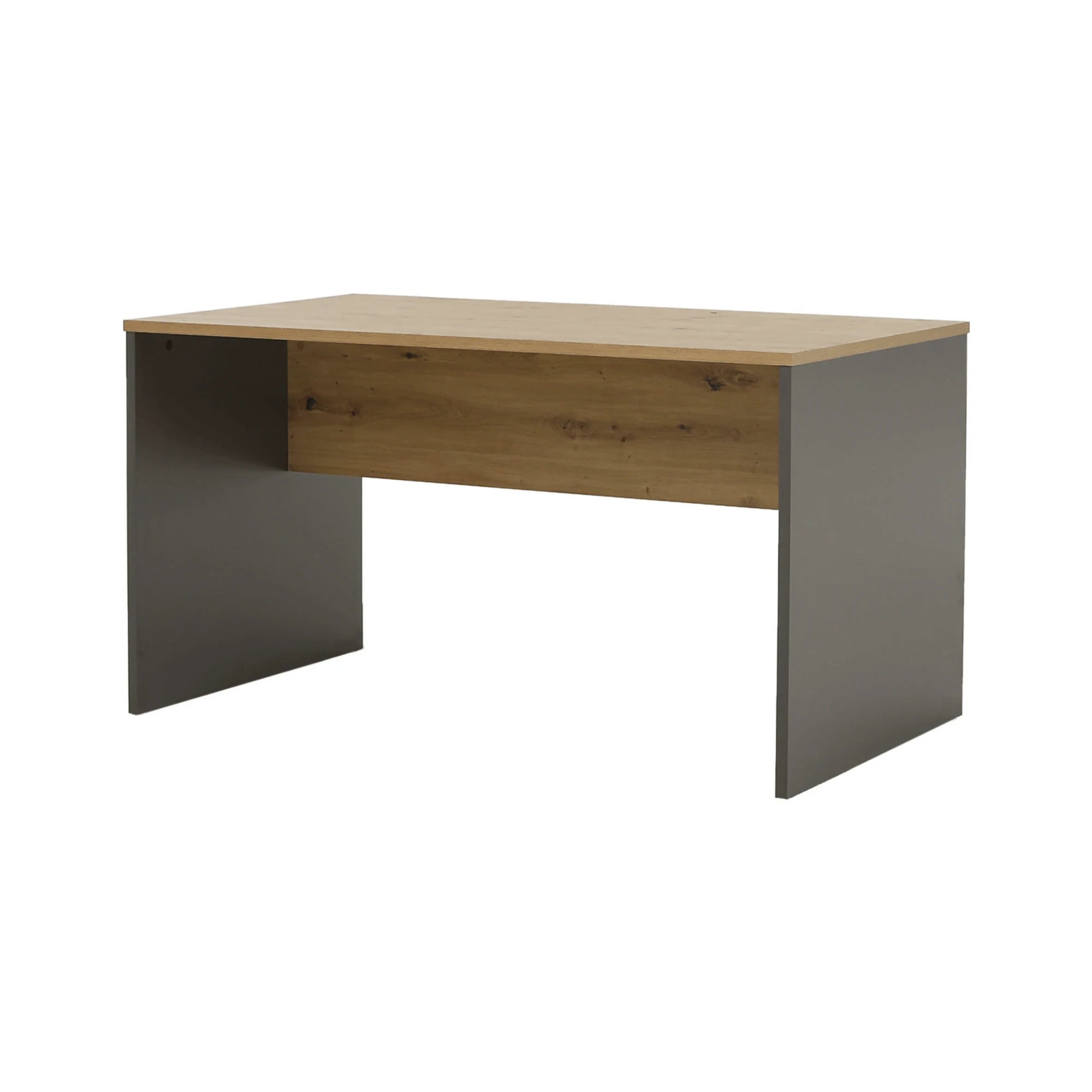 Masa birou RIOMA NEW TYP 16, gri grafit/stejar artisan, DTD laminat, 160x80x76 cm