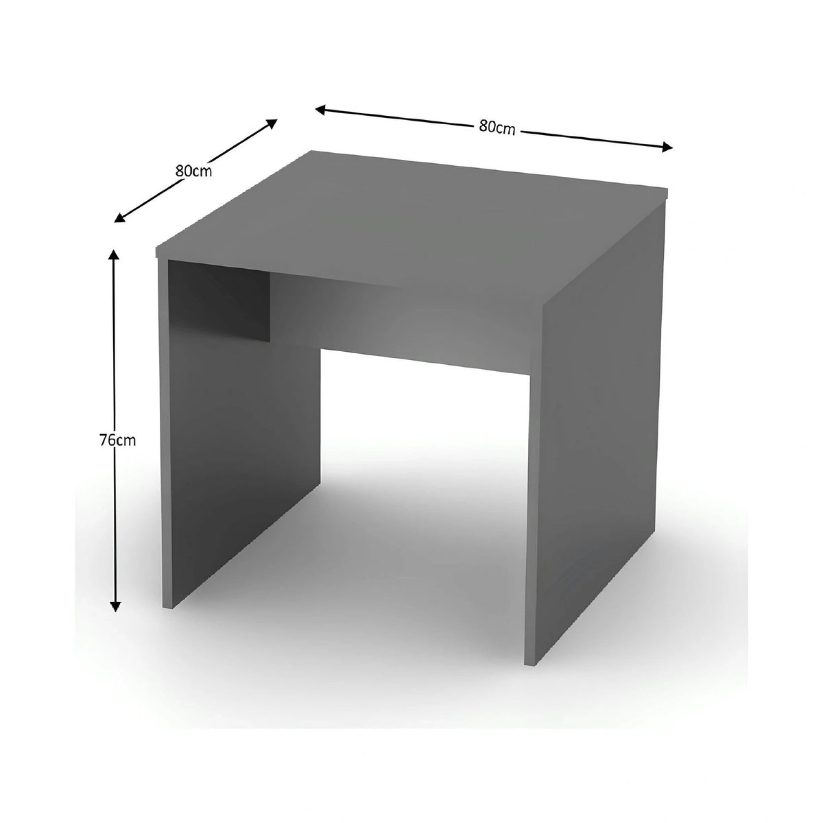 Masa birou, RIOMA NEW TYP 17, gri grafit, DTD laminat, 80x80x76 cm
