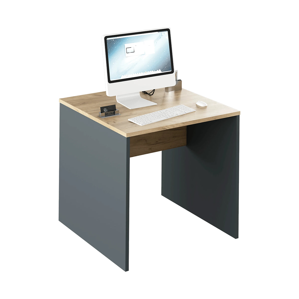 Masa birou RIOMA NEW TYP 17, gri grafit/stejar artisan, DTD laminat, 80x80x76 cm