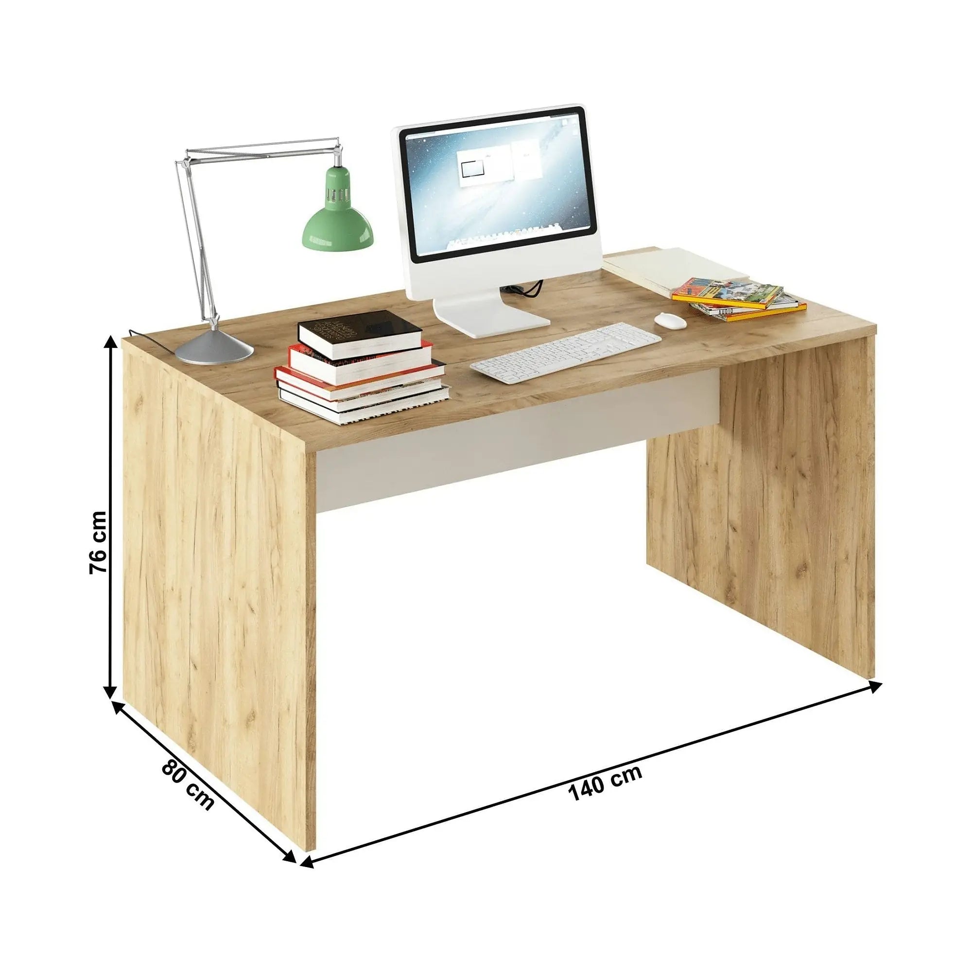Masa birou RIOMA TYP 11, stejar artisan, DTD laminat, 140x80x76 cm