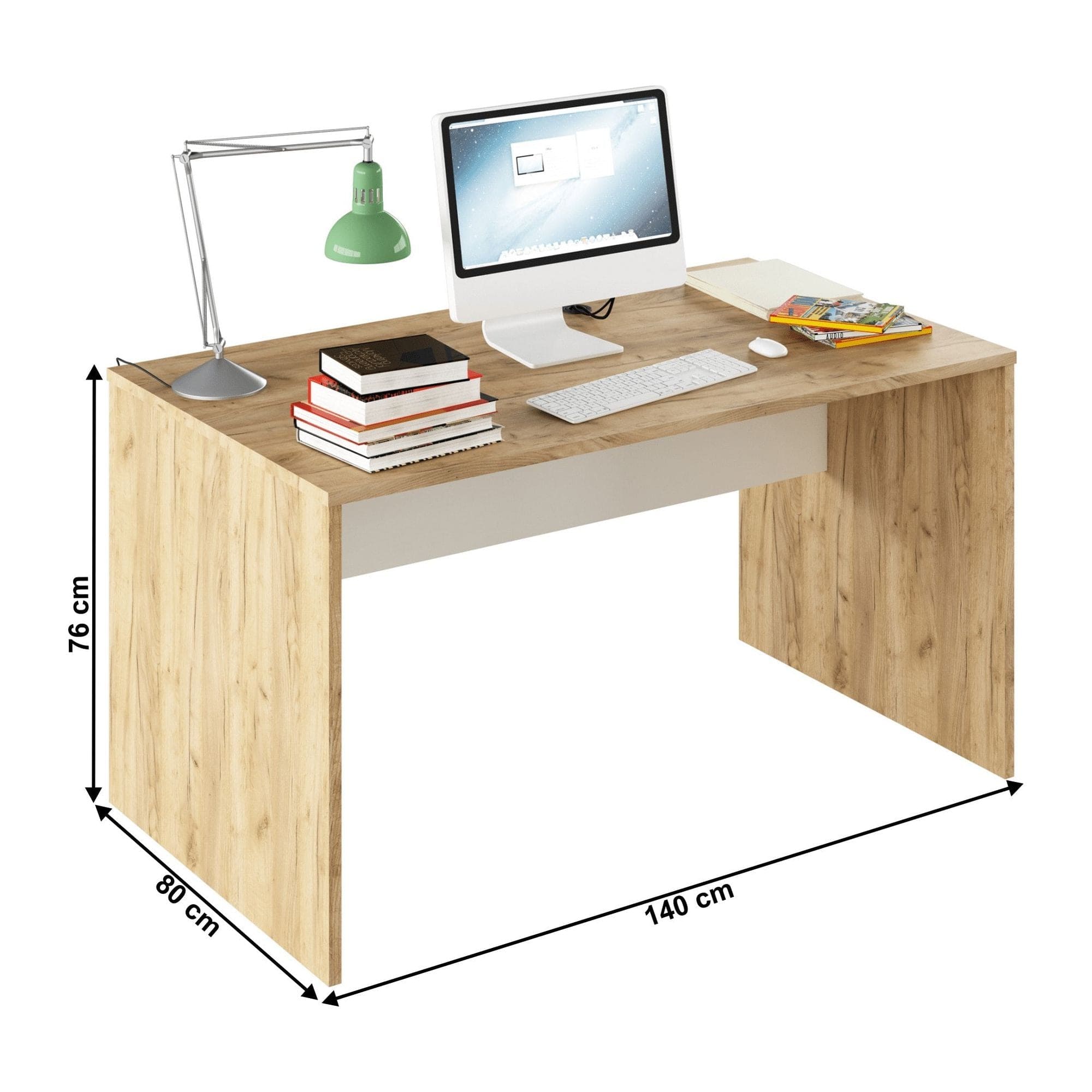 Masa birou RIOMA TYP 11, stejar artisan, DTD laminat, 140x80x76 cm
