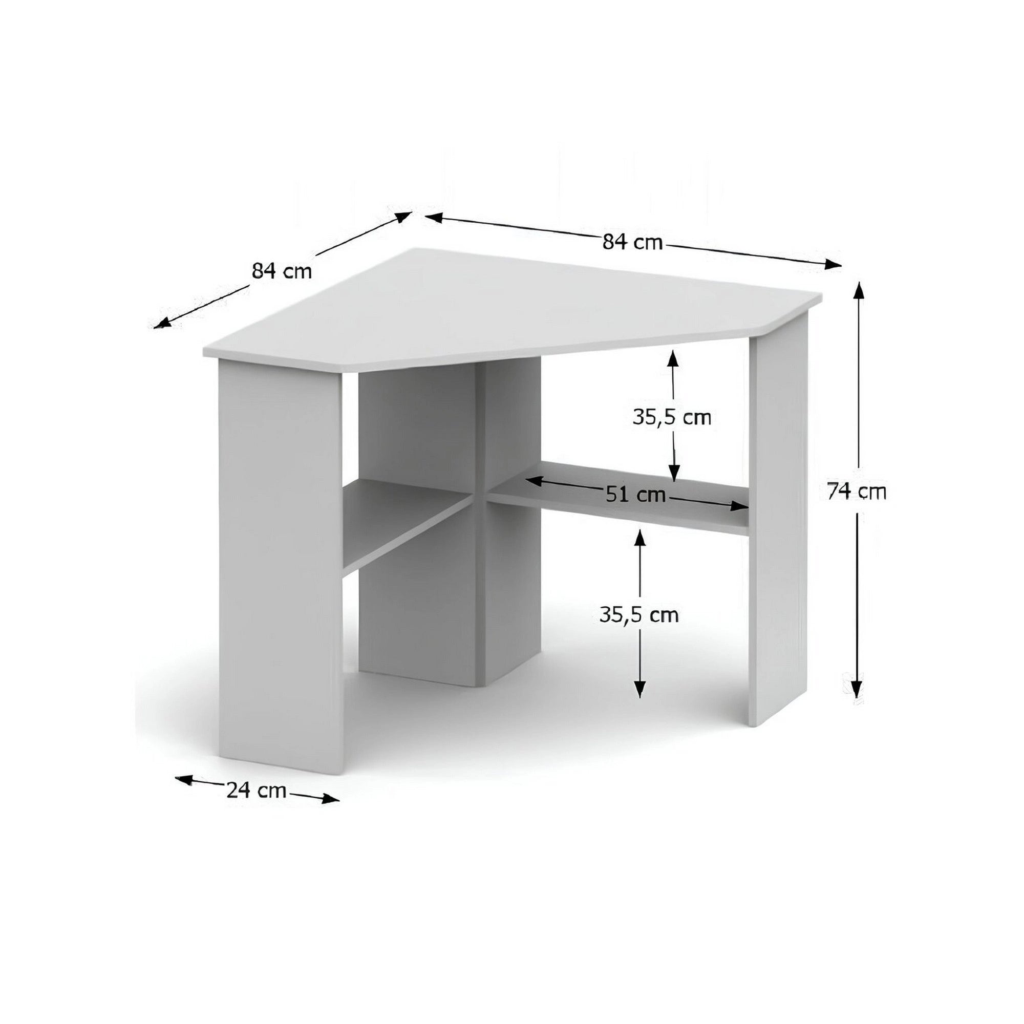 Masa birou RONY NEW, alb, PAL, 84x84x74 cm
