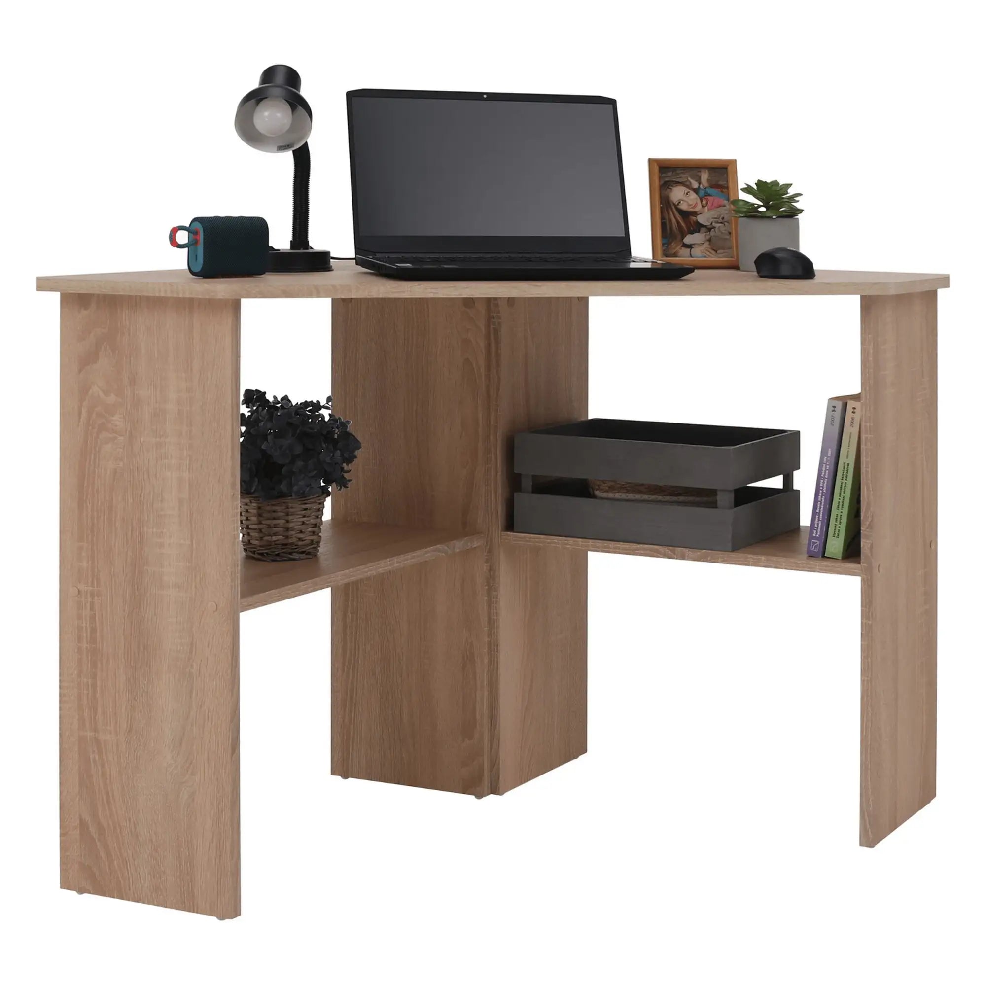 Masa birou RONY NEW, stejar sonoma, PAL melaminat, 84x84x74 cm