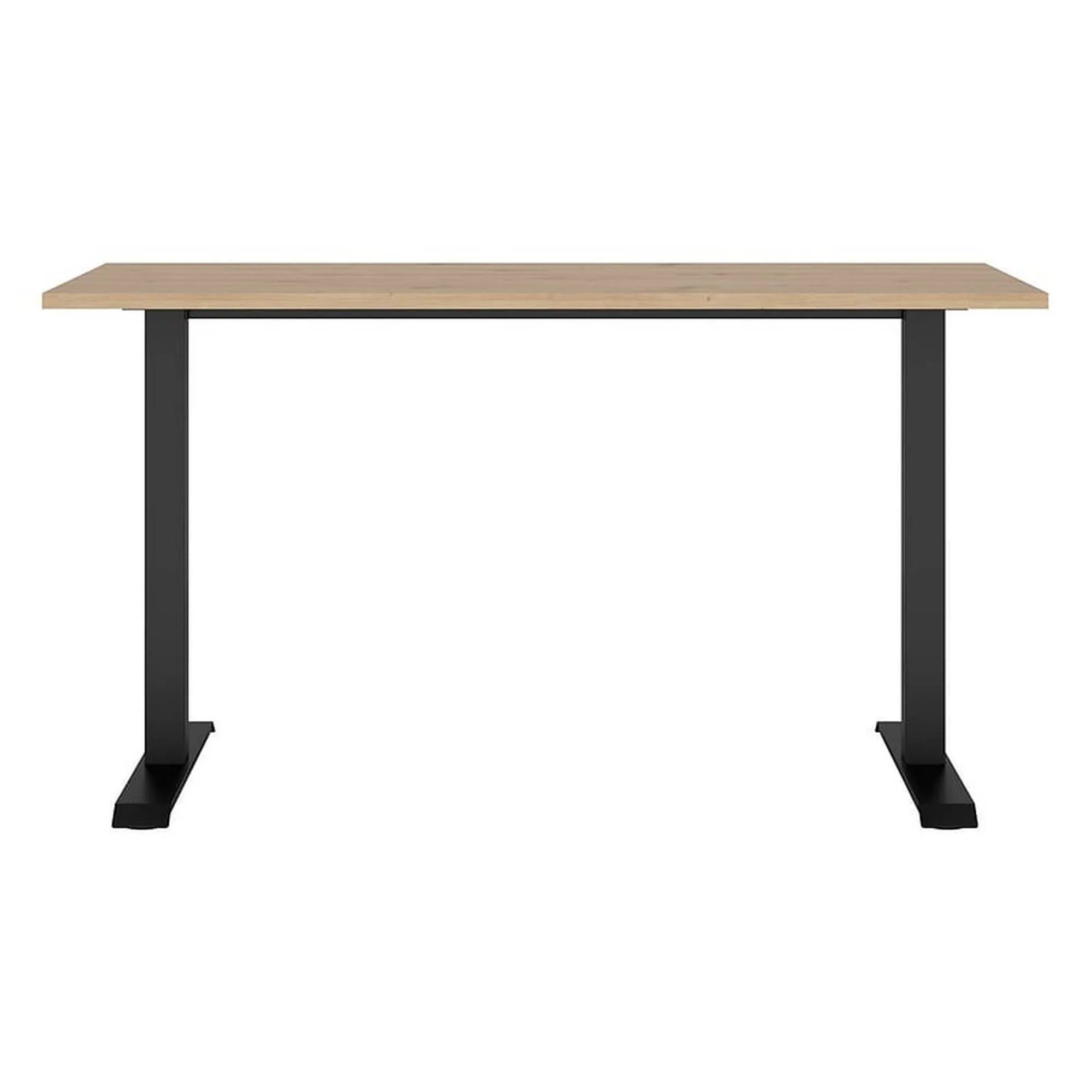 Masa birou SPACE OFFICE, stejar artisan/negru, PAL laminat/metal, 140x68x76 cm