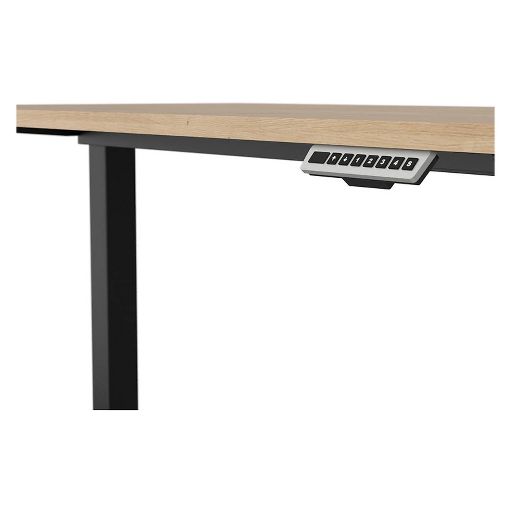 Masa birou SPACE OFFICE, stejar artisan/negru, PAL laminat/metal, cu inaltime reglabila, 160x68x72-120 cm