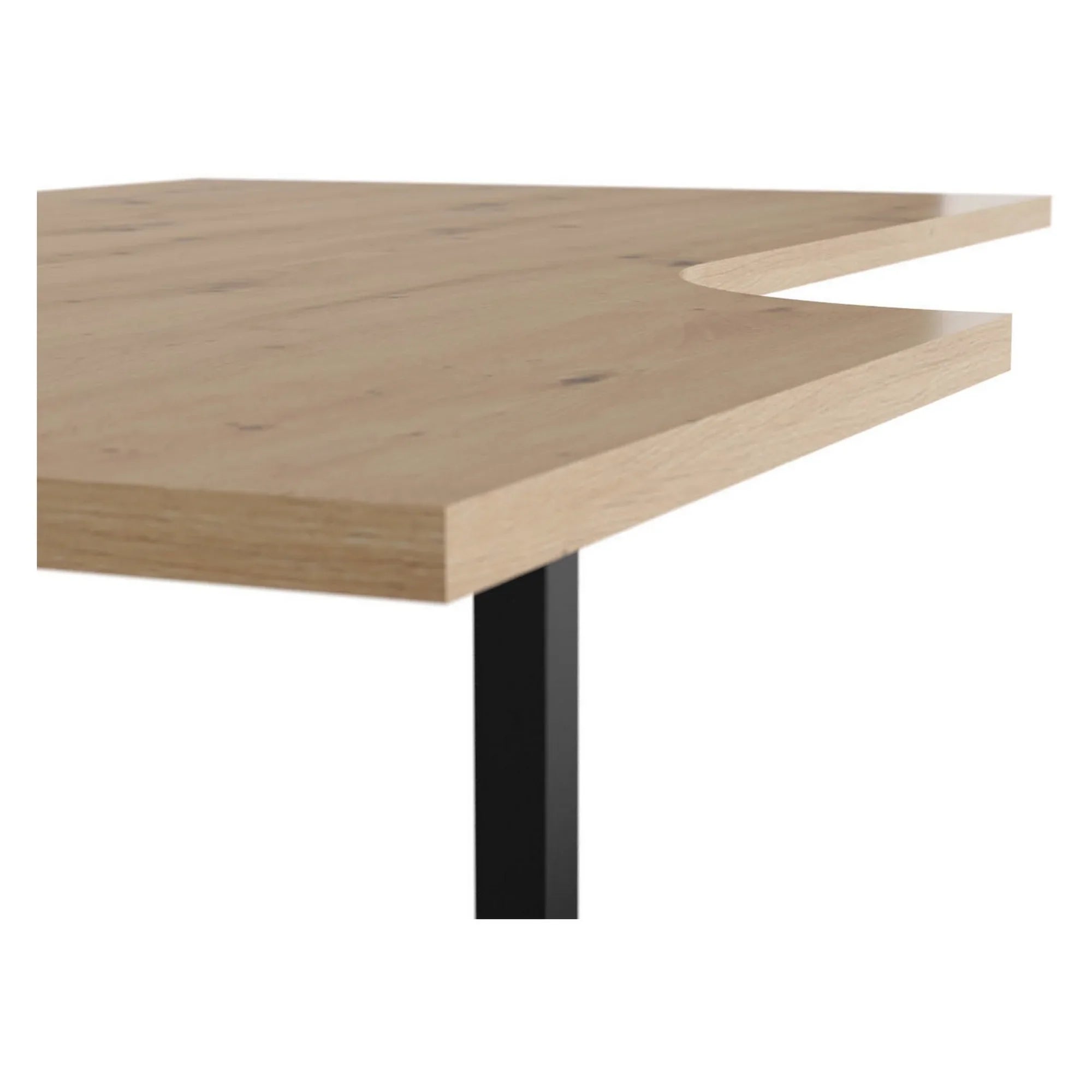 Masa birou SPACE OFFICE, stejar artisan/negru, PAL laminat/metal, pe stanga, 140x90x76 cm