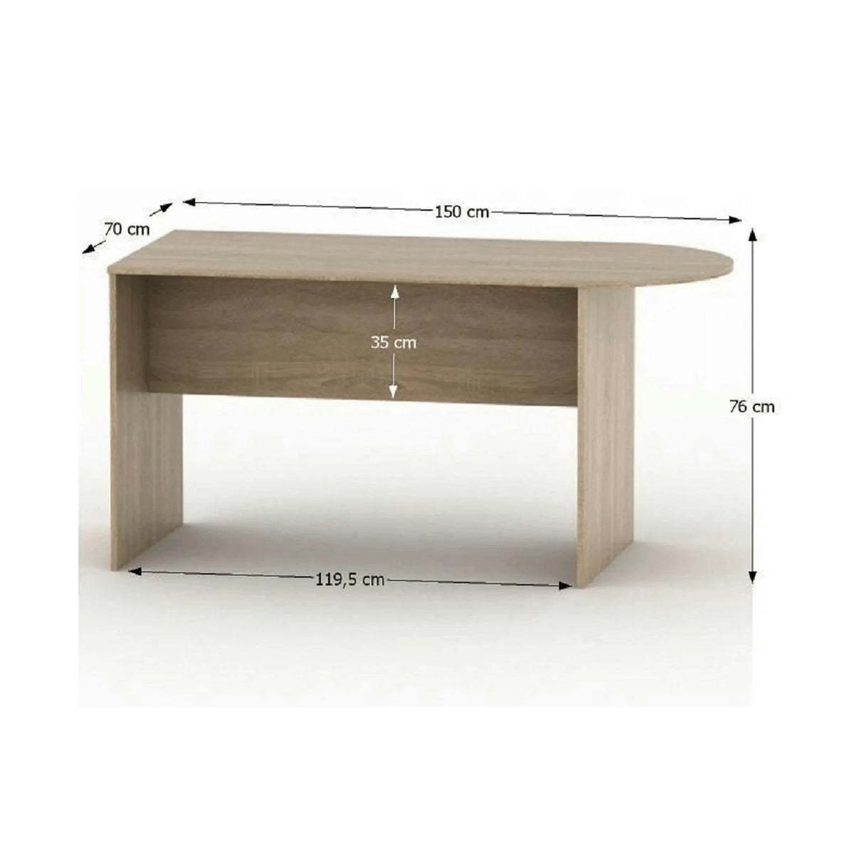 Masa birou TEMPO ASISTENT NEW 022, stejar sonoma, PAL melaminat, 150x70x76 cm