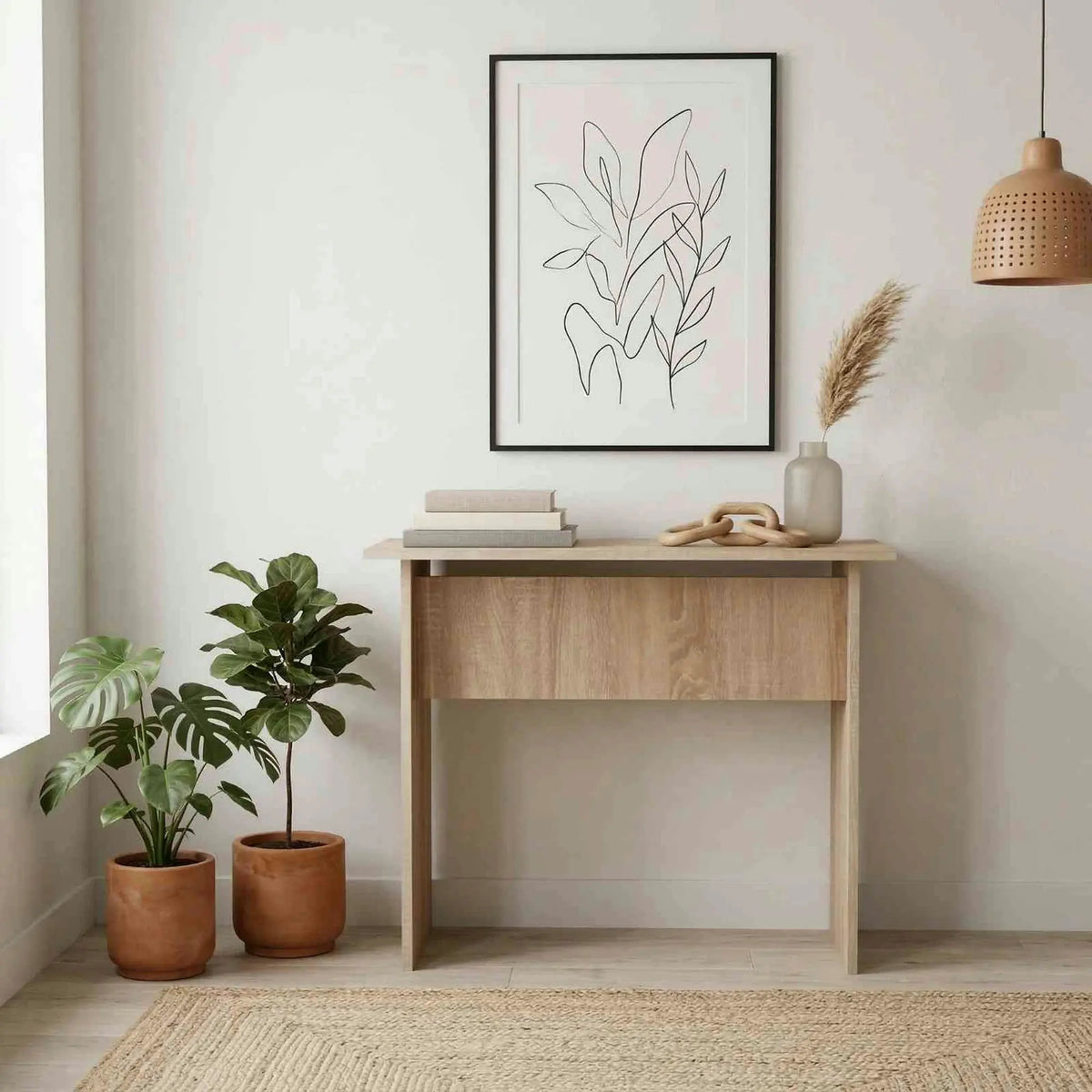 Masa birou VERNER NEW, stejar sonoma, PAL melaminat, 82x50x75 cm