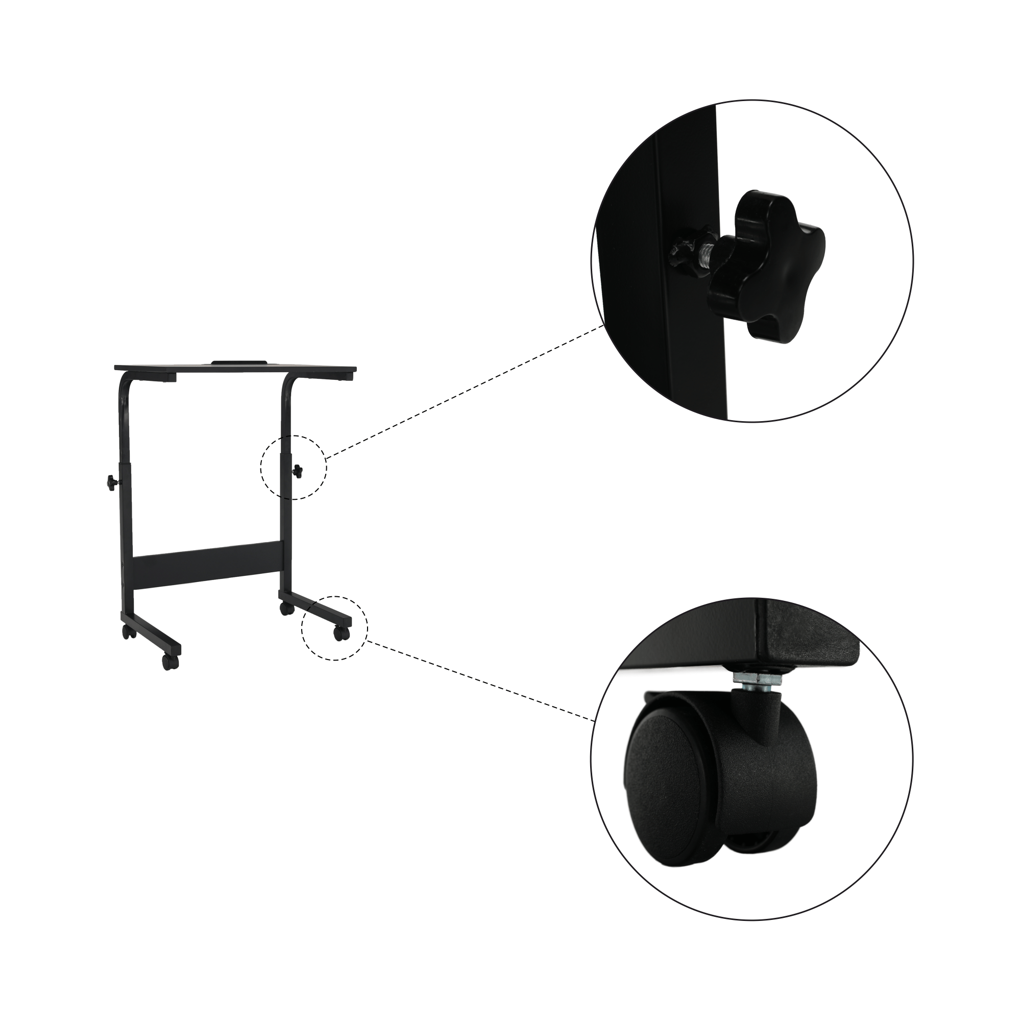 Masa birou WESTA, negru, 60x40x70/90 cm