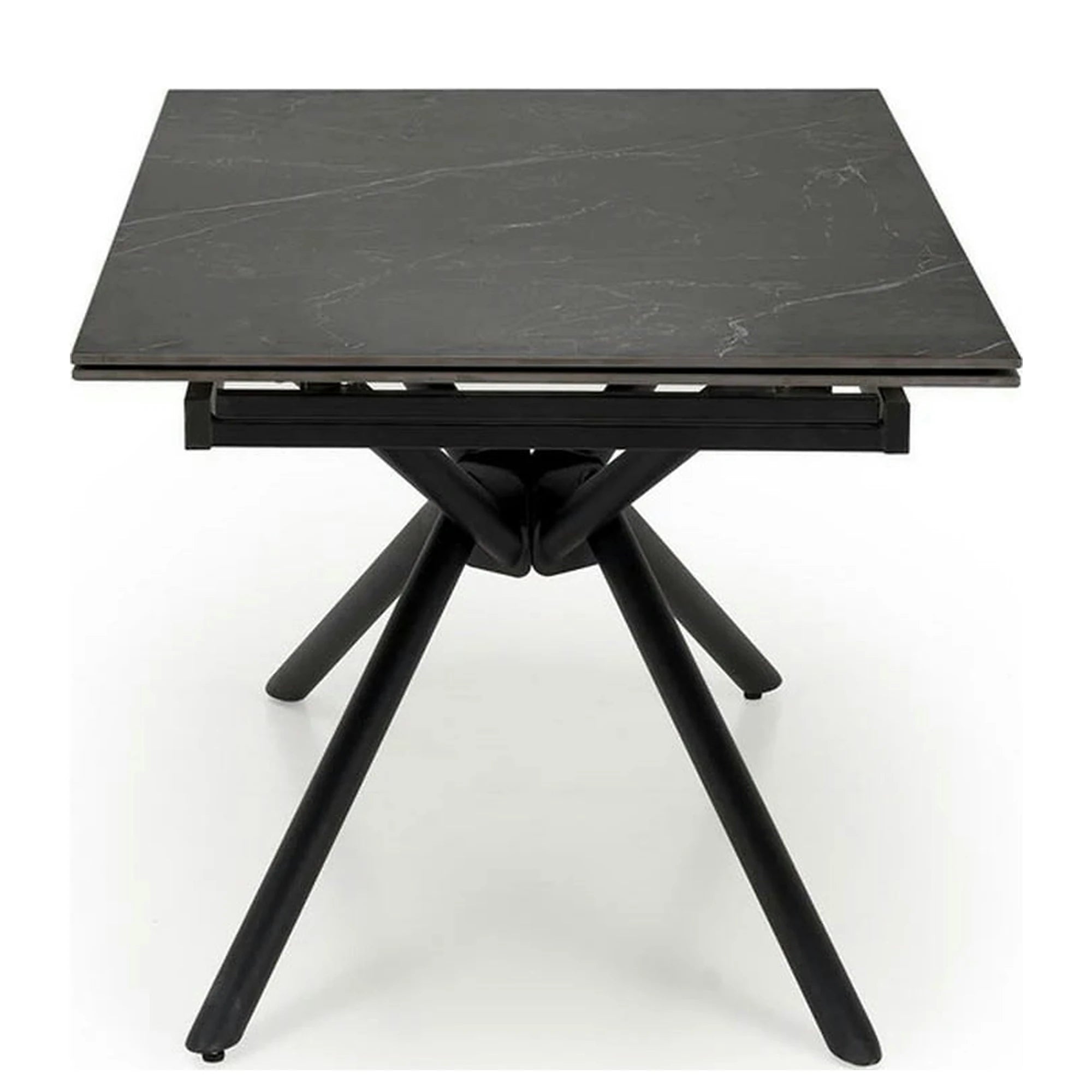 Masa blat ceramica/metal VITORINO, negru, 160/220x90x75 cm