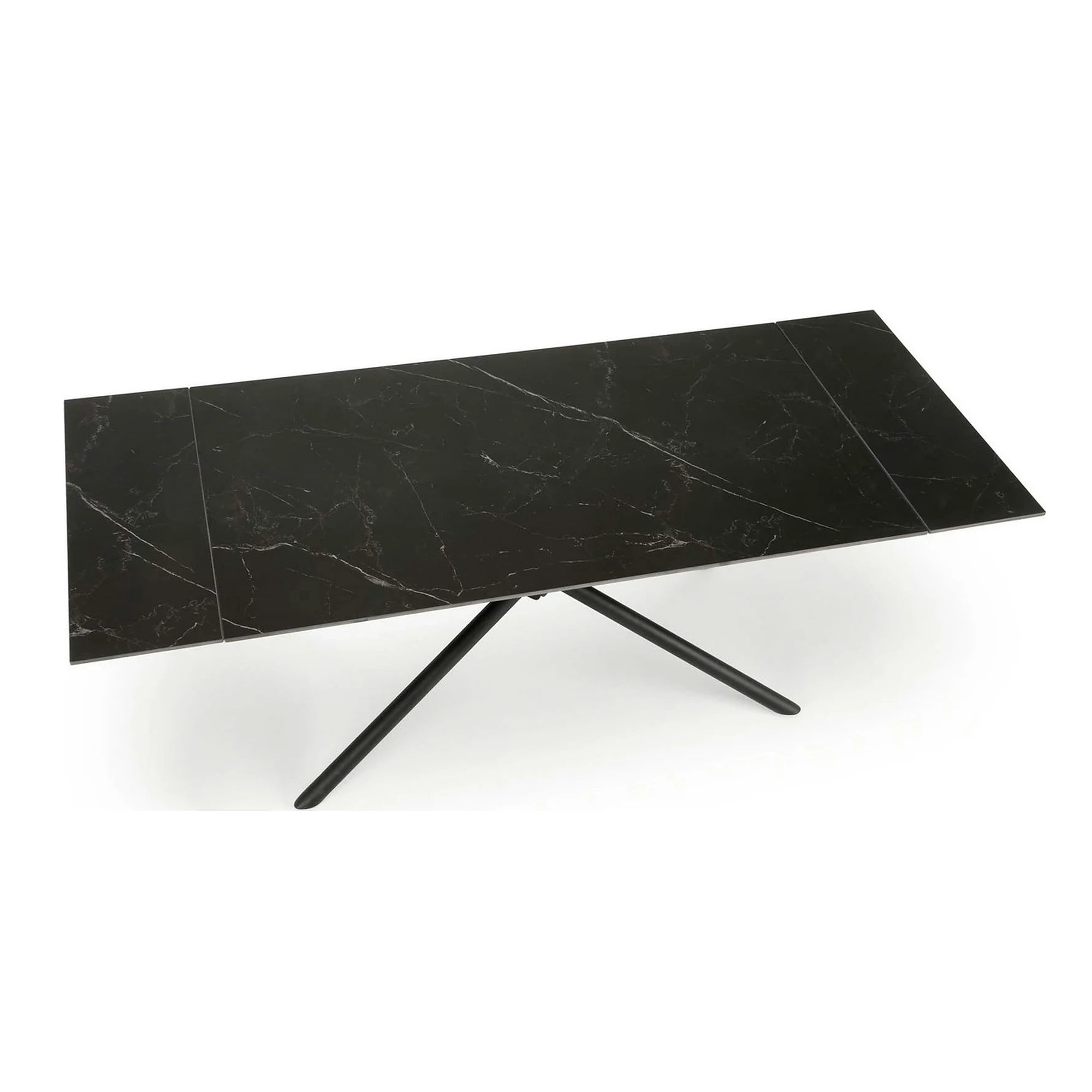 Masa blat ceramica/metal VITORINO, negru, 160/220x90x75 cm