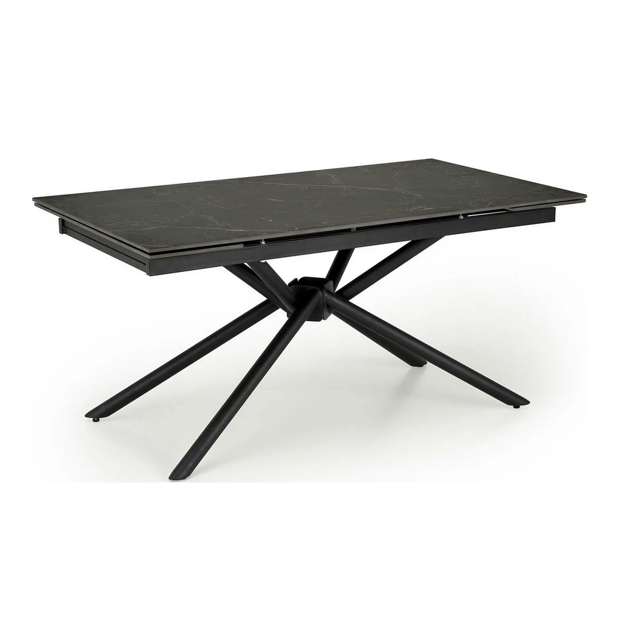Masa blat ceramica/metal VITORINO, negru, 160/220x90x75 cm