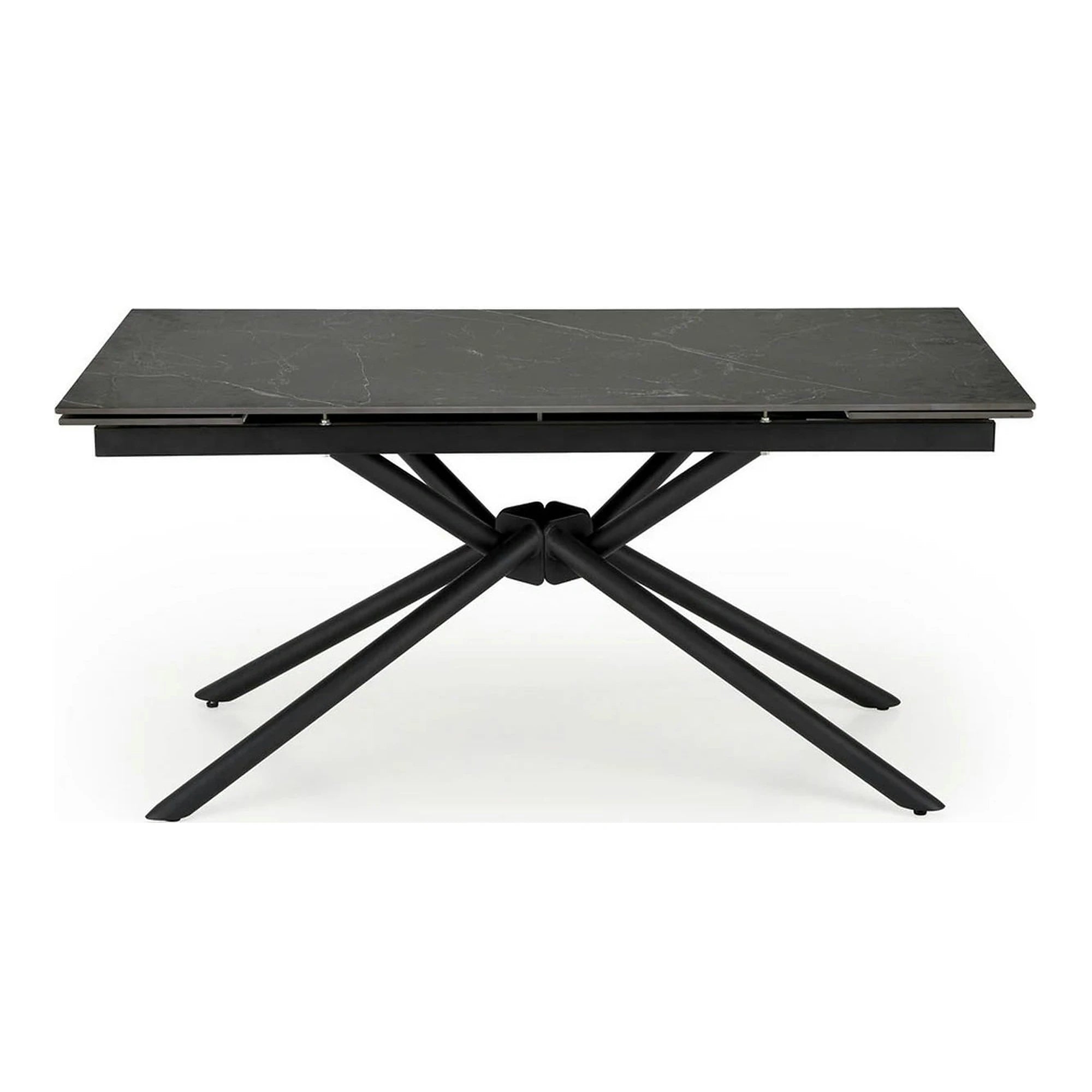 Masa blat ceramica/metal VITORINO, negru, 160/220x90x75 cm