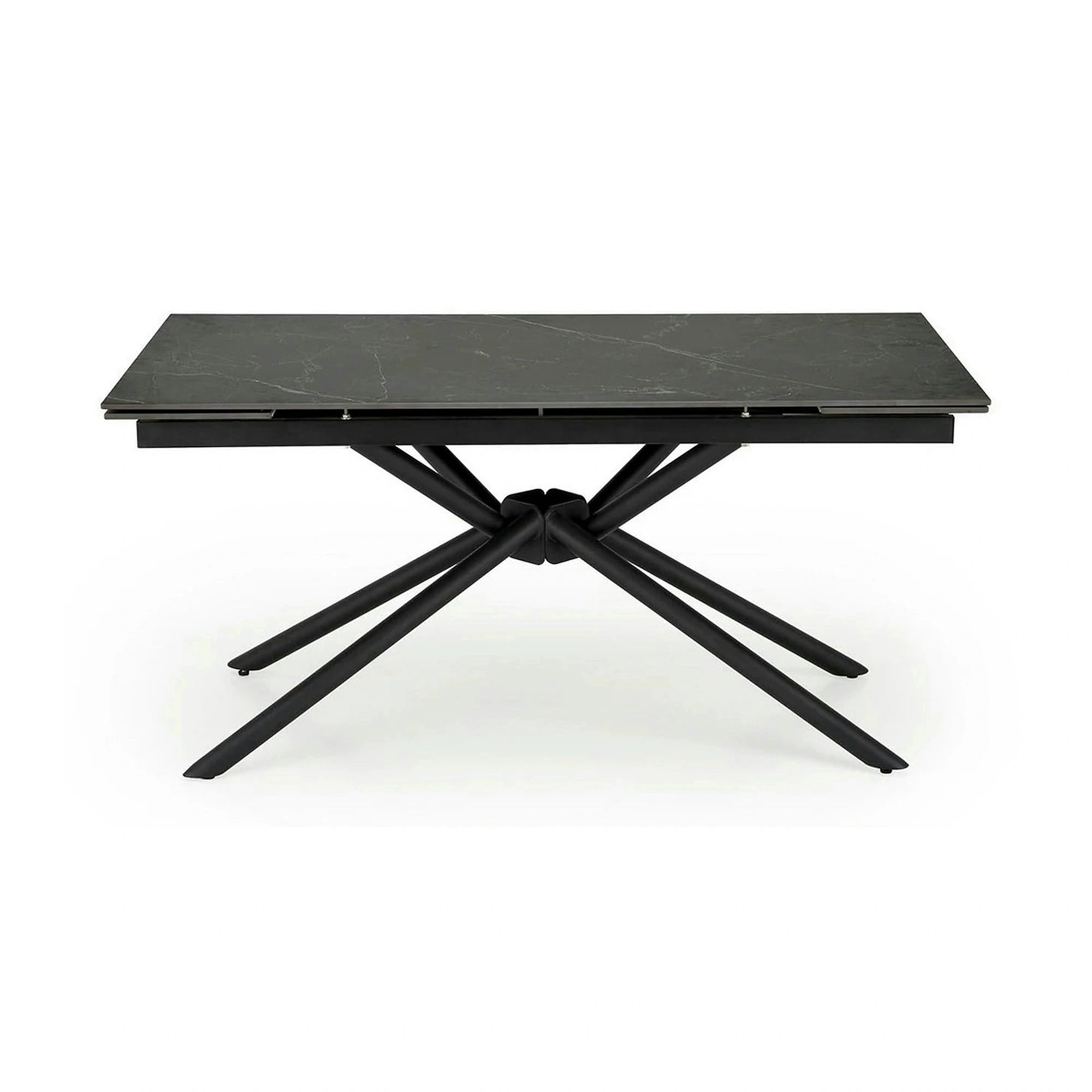 Masa blat ceramica/metal VITORINO, negru, 160/220x90x75 cm