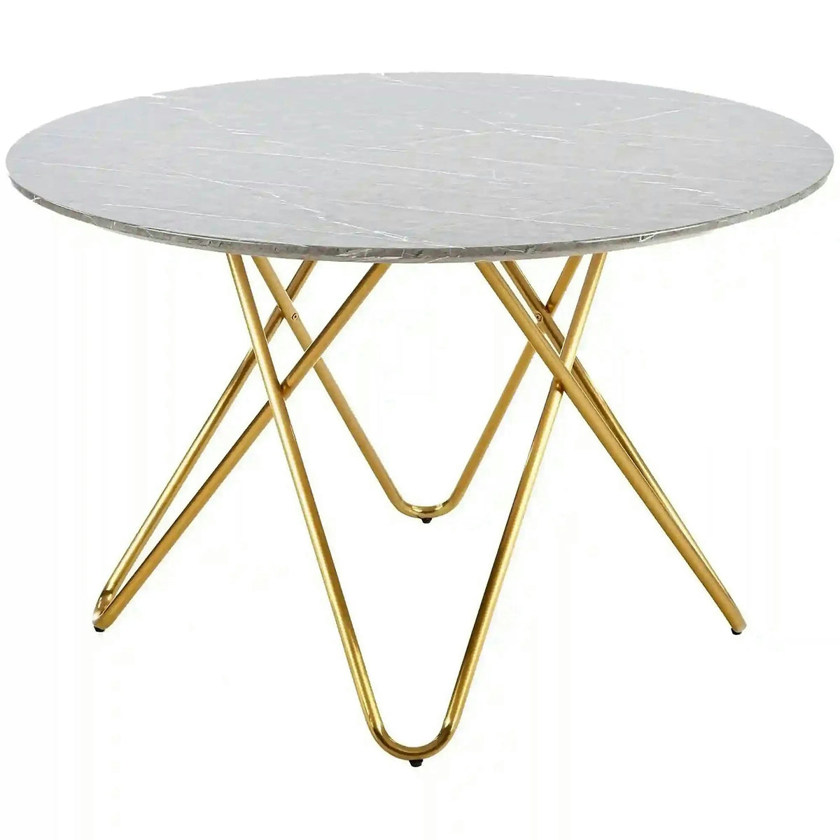 Masa BONELLO, gri/auriu, 120x120x76 cm