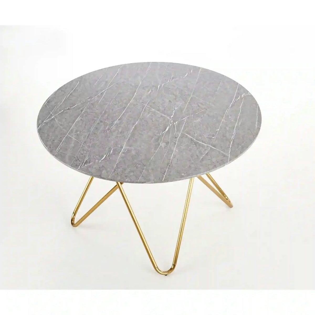 Masa BONELLO, gri/auriu, 120x120x76 cm