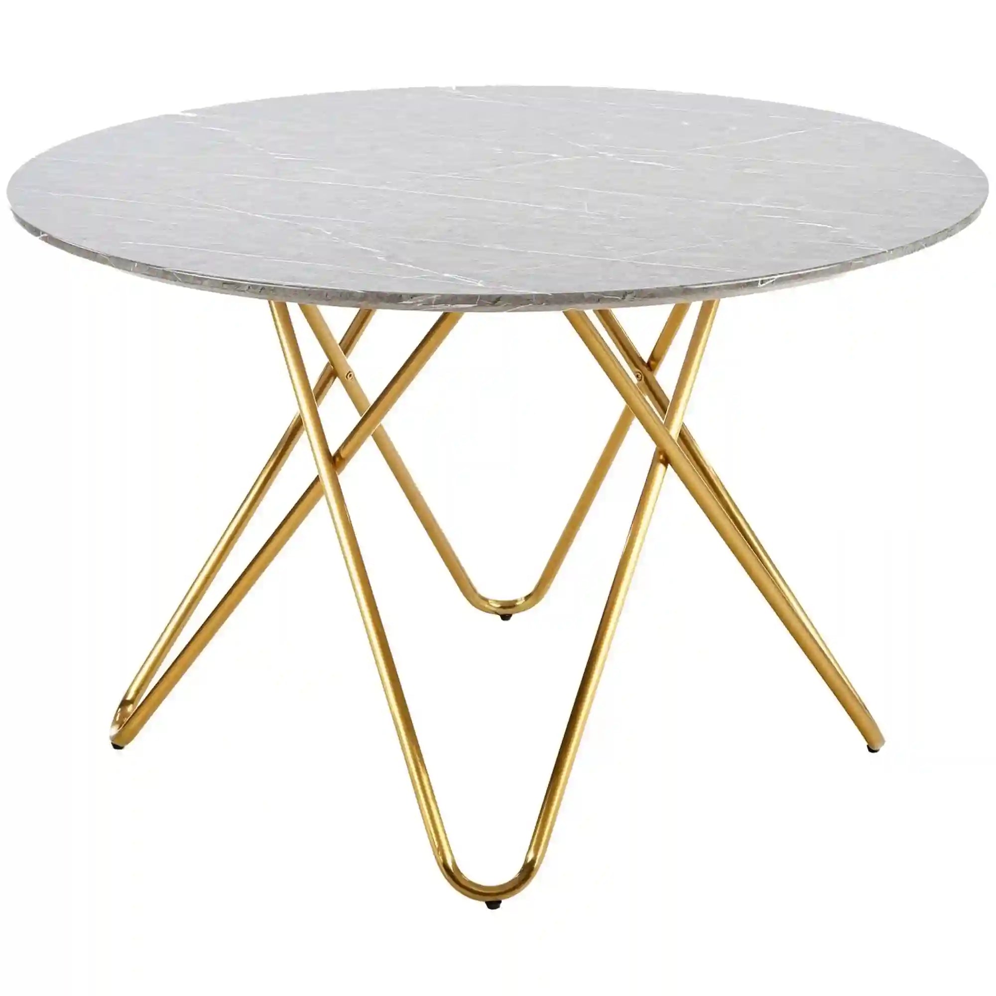 Masa BONELLO, gri/auriu, 120x120x76 cm