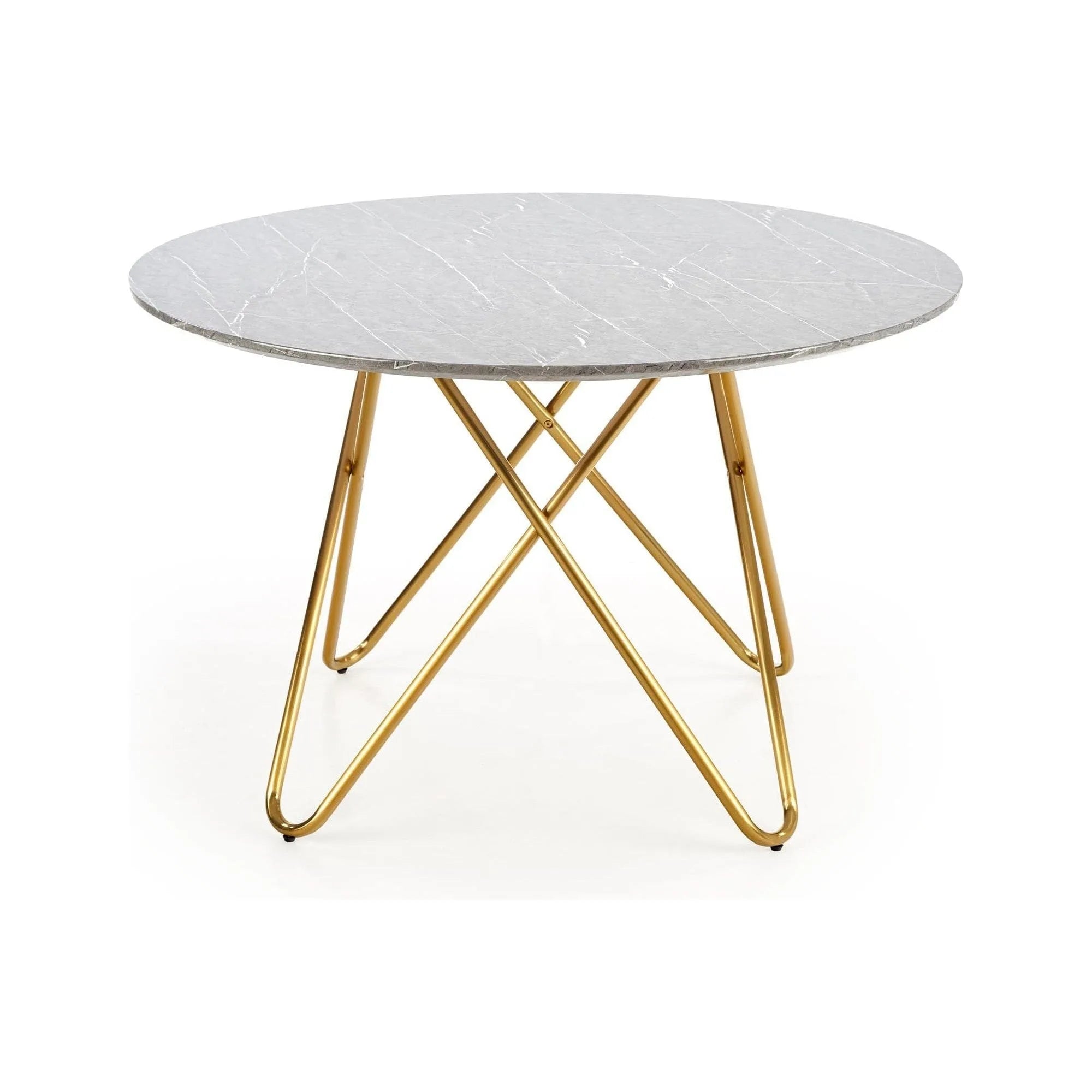 Masa BONELLO, gri/auriu, 120x120x76 cm