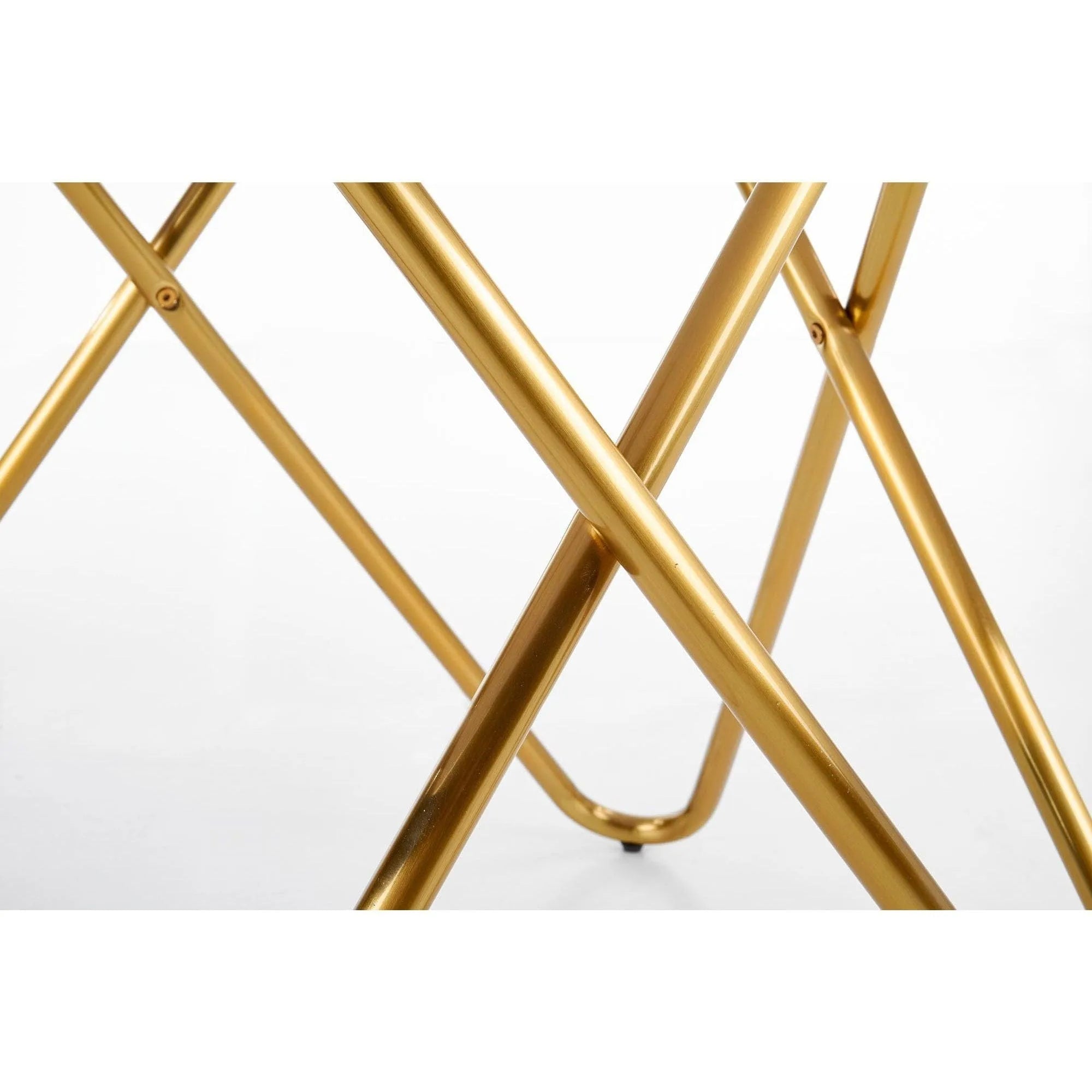 Masa BONELLO, gri/auriu, 120x120x76 cm