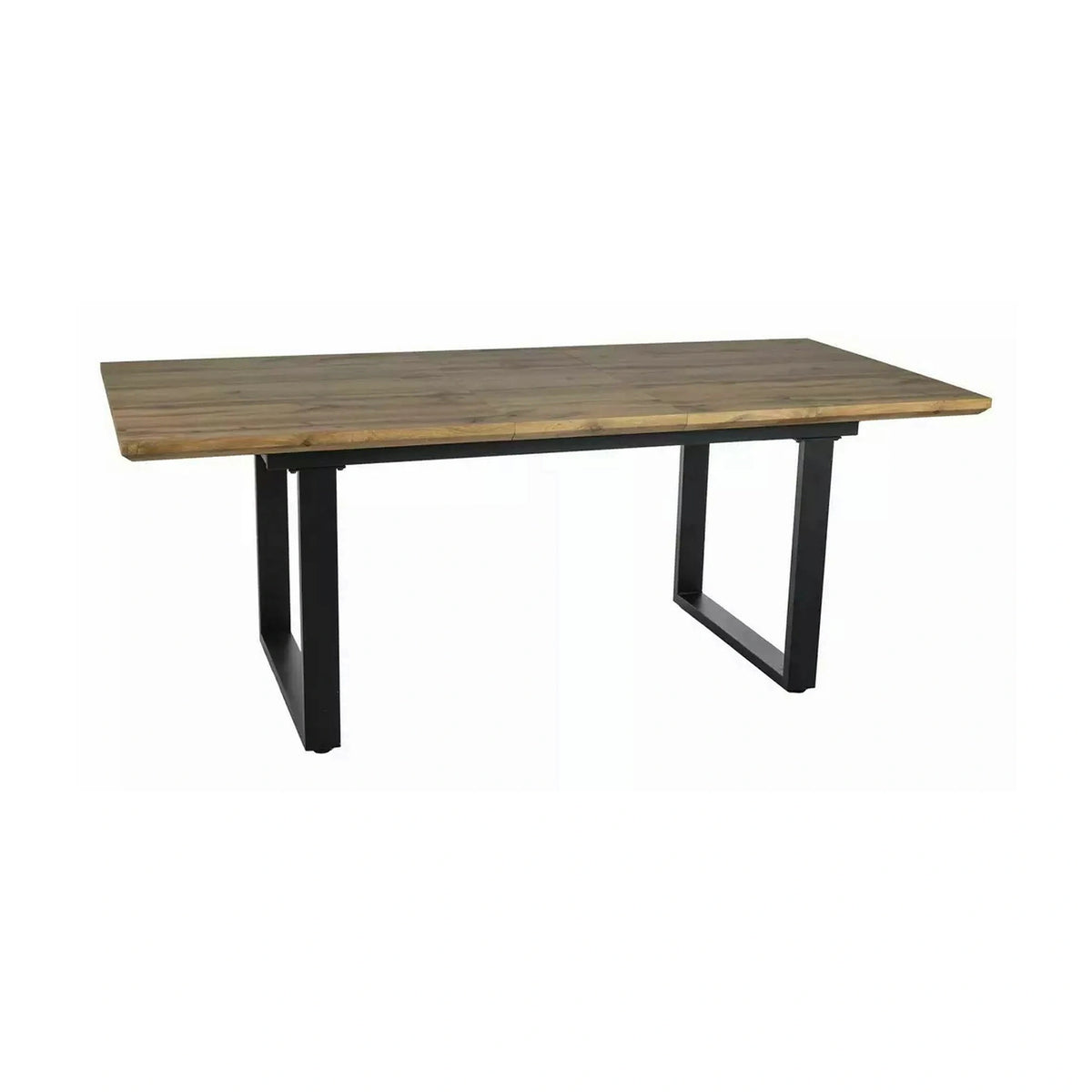 Masa bucatarie 8 persoane UMBERTO II, stejar/negru, 160/240x90x76 cm