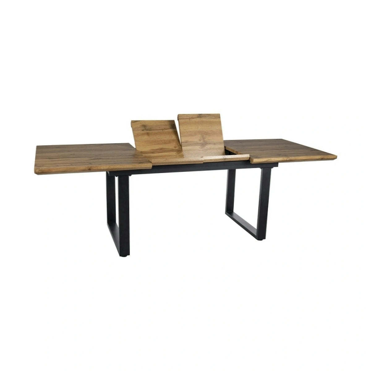 Masa bucatarie 8 persoane UMBERTO II, stejar/negru, 160/240x90x76 cm