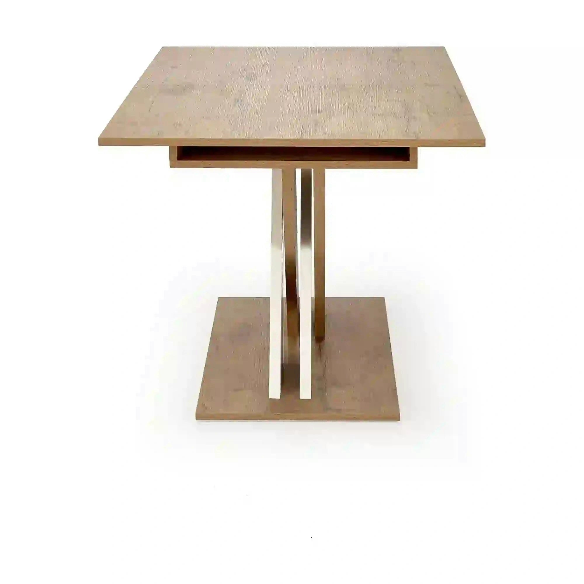 Masa bucatarie dreptunghiulara XARELTO, stejar/alb, PAL/furnir, 130/175x85x76 cm