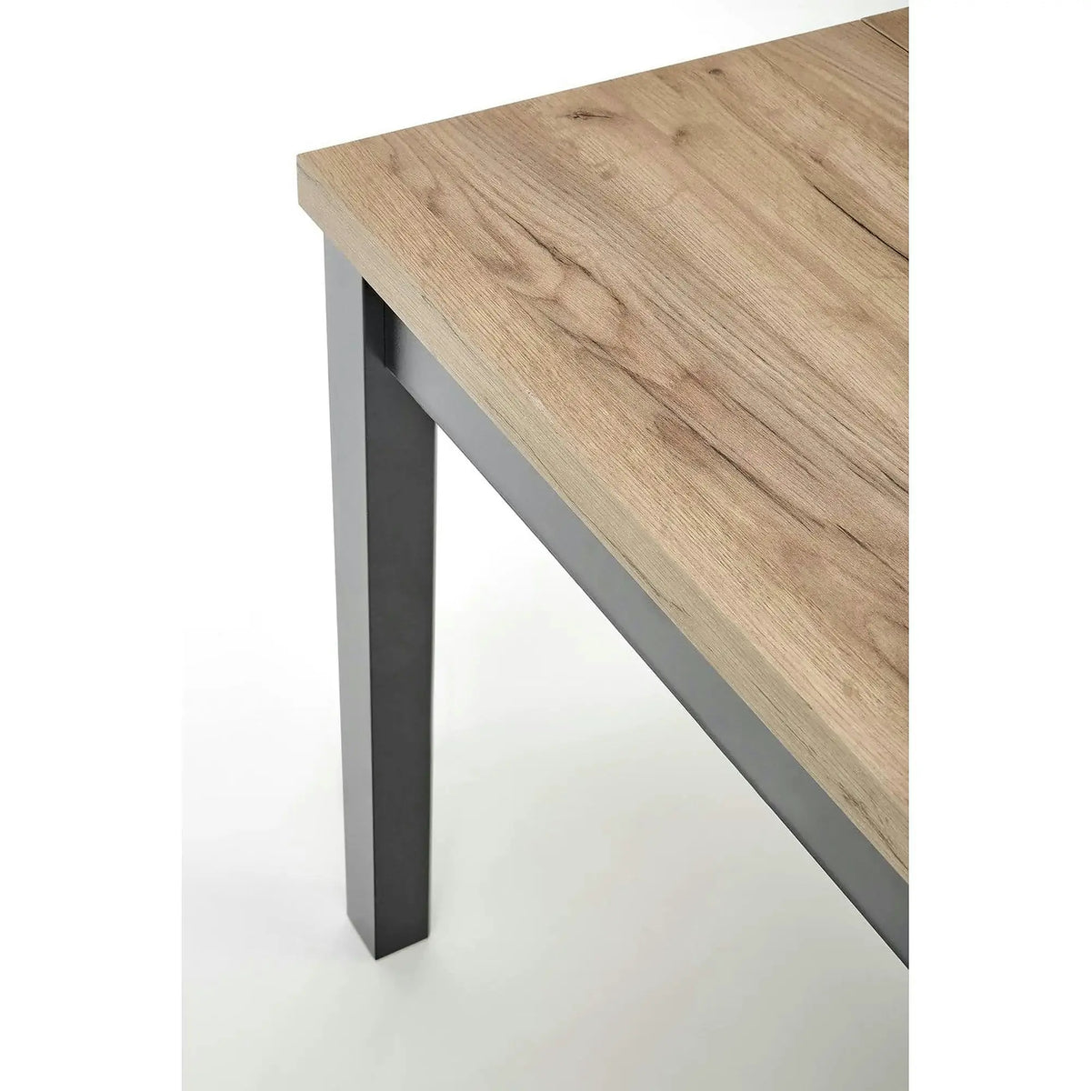 Masa bucatarie extensibila lemn TIAGO, stejar/negru, 90/125x90x77 cm