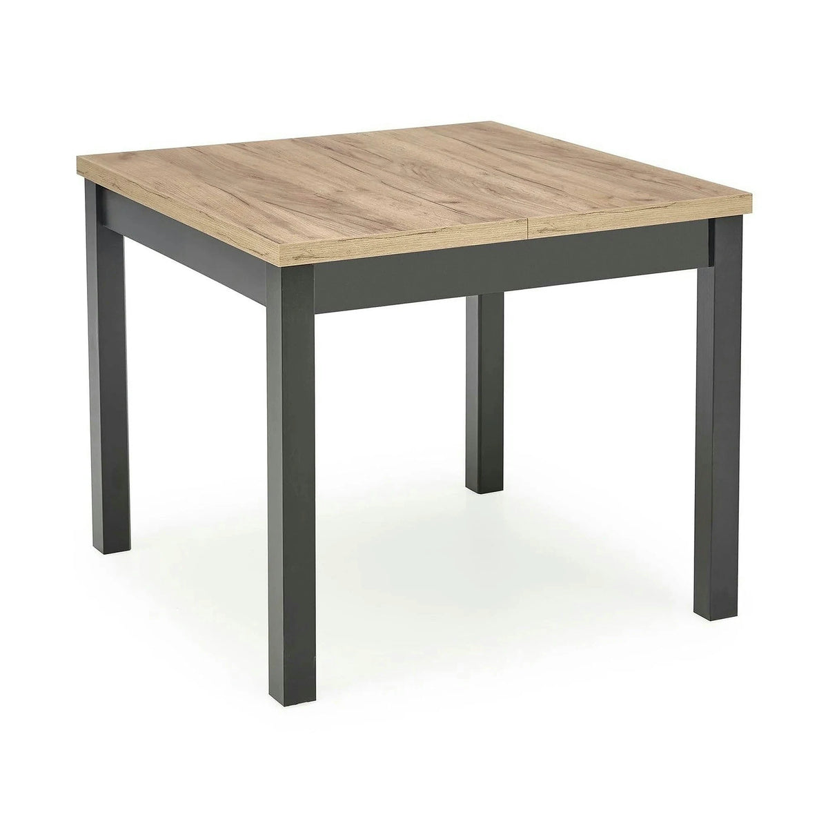 Masa bucatarie extensibila lemn TIAGO, stejar/negru, 90/125x90x77 cm