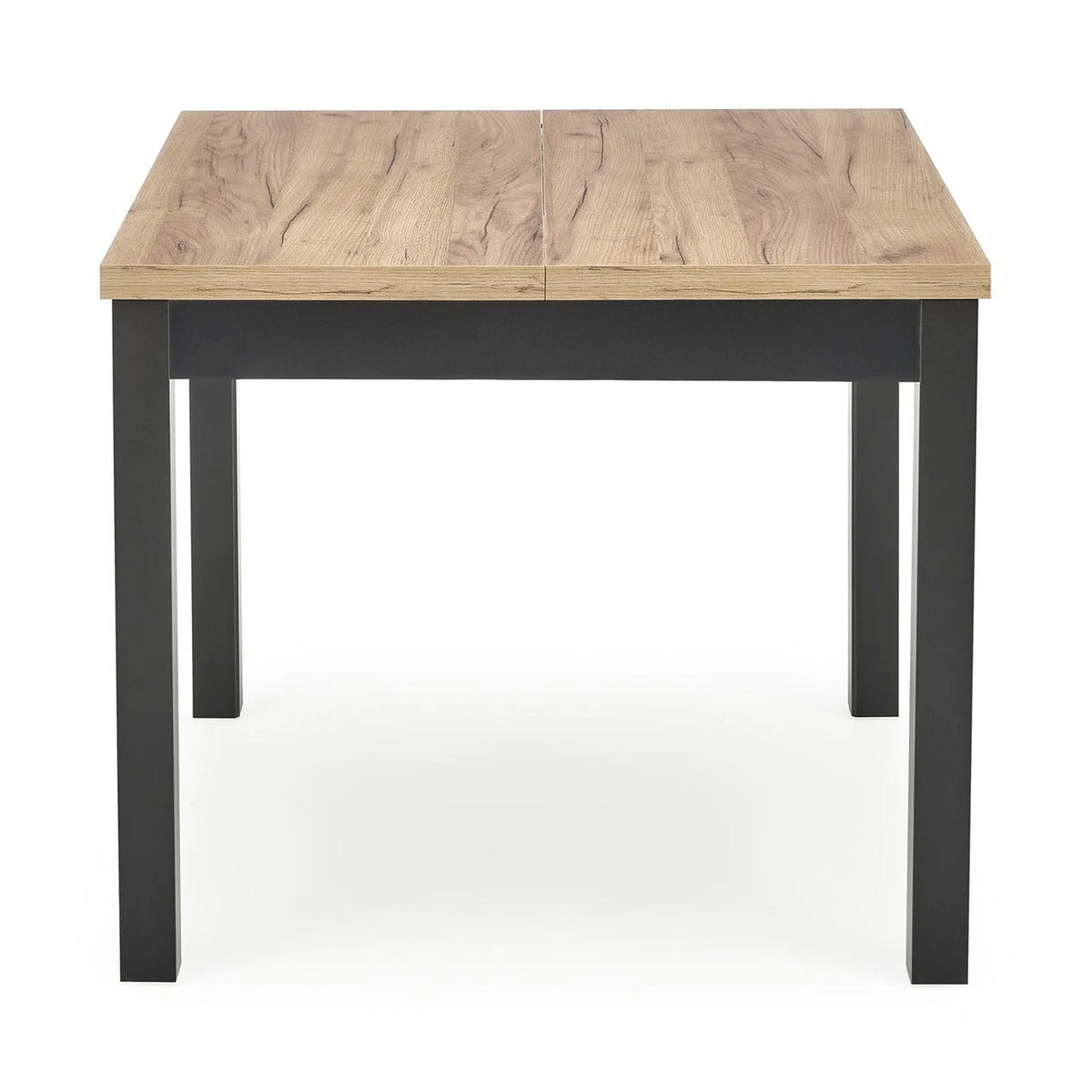 Masa bucatarie extensibila lemn TIAGO, stejar/negru, 90/125x90x77 cm