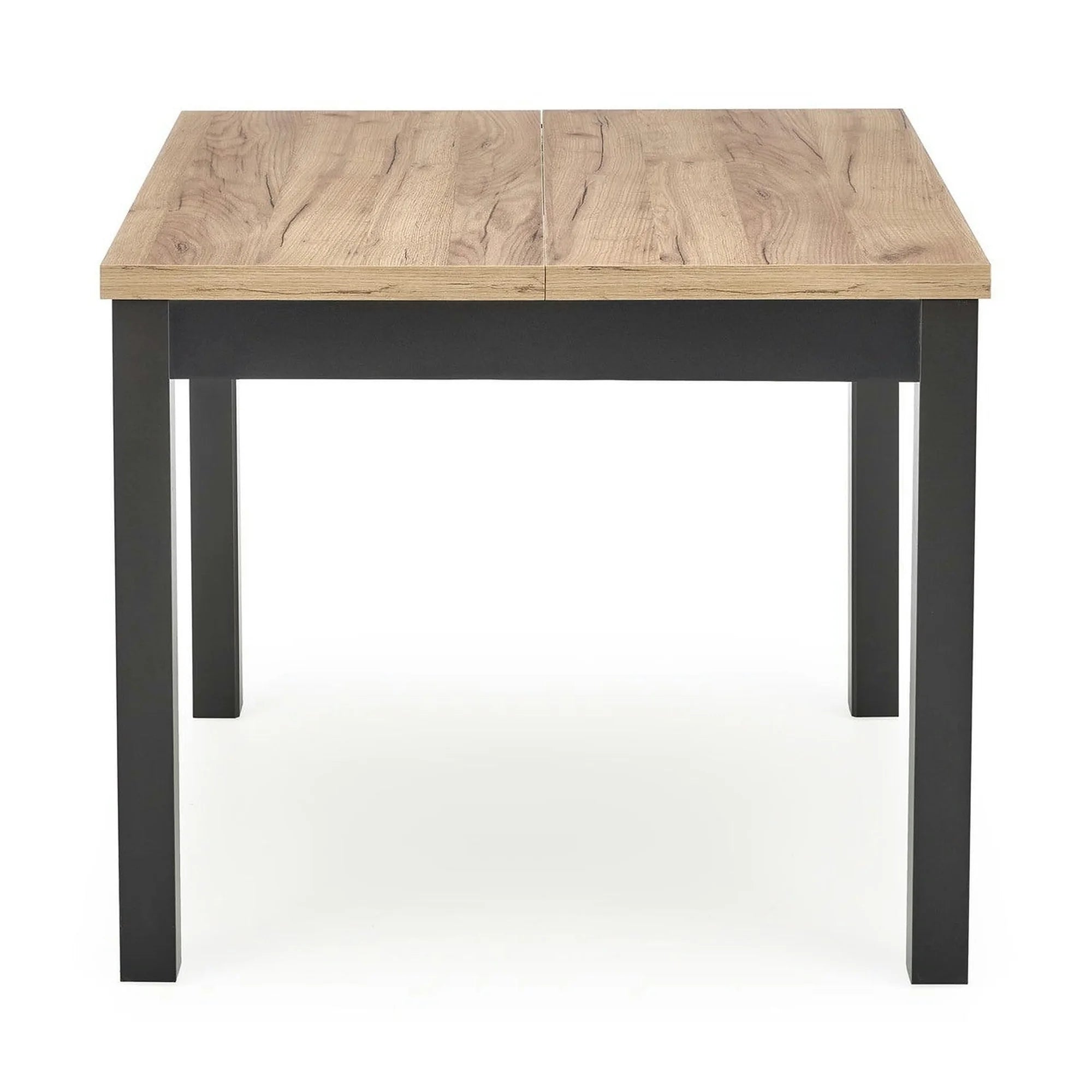 Masa bucatarie extensibila lemn TIAGO, stejar/negru, 90/125x90x77 cm