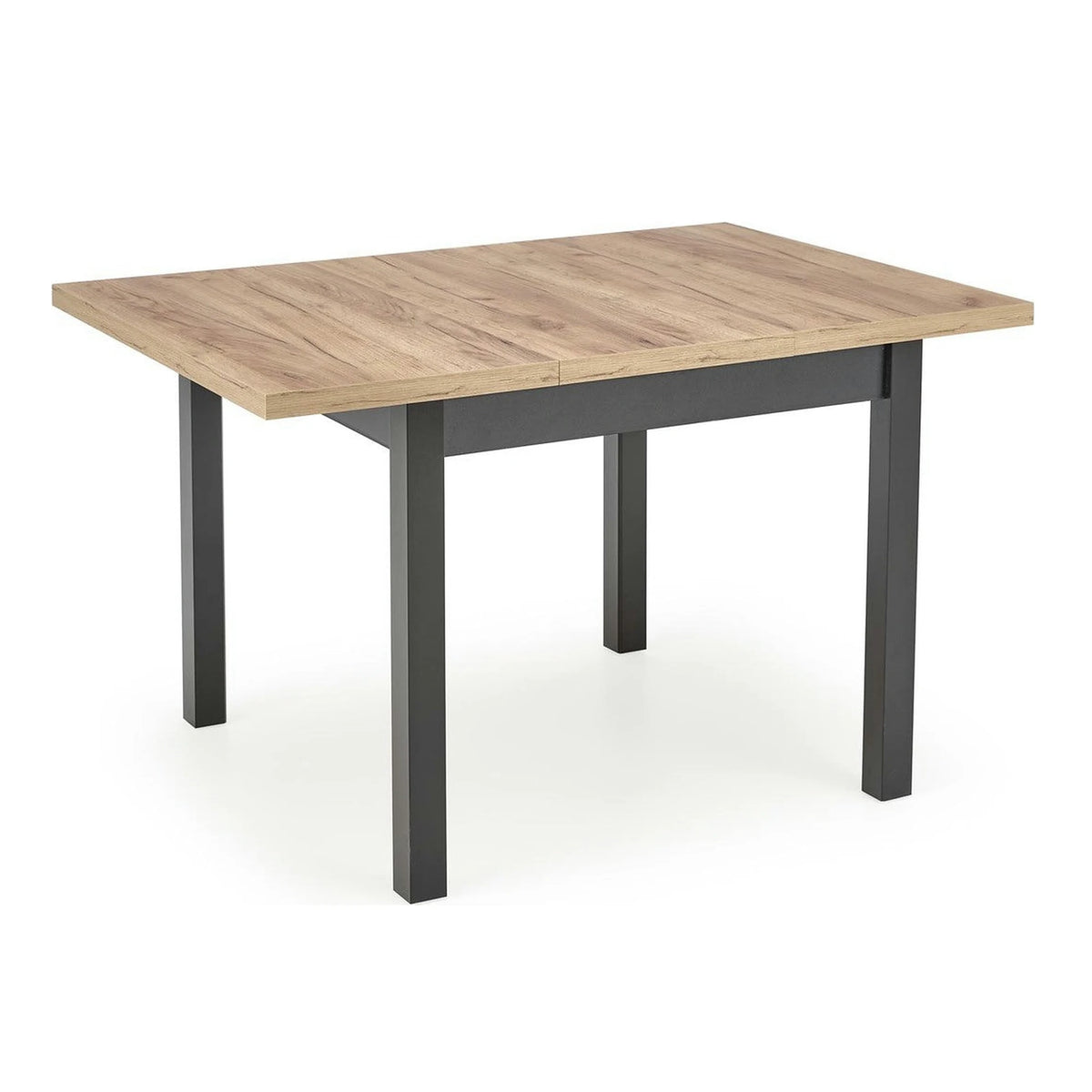 Masa bucatarie extensibila lemn TIAGO, stejar/negru, 90/125x90x77 cm