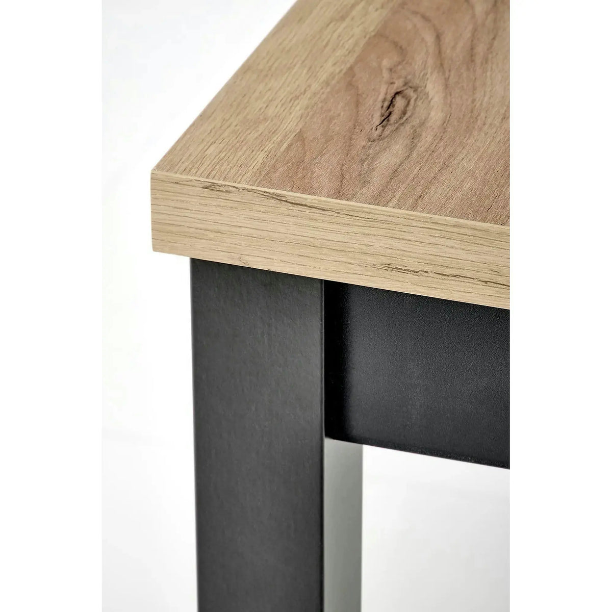 Masa bucatarie extensibila lemn TIAGO, stejar/negru, 90/125x90x77 cm