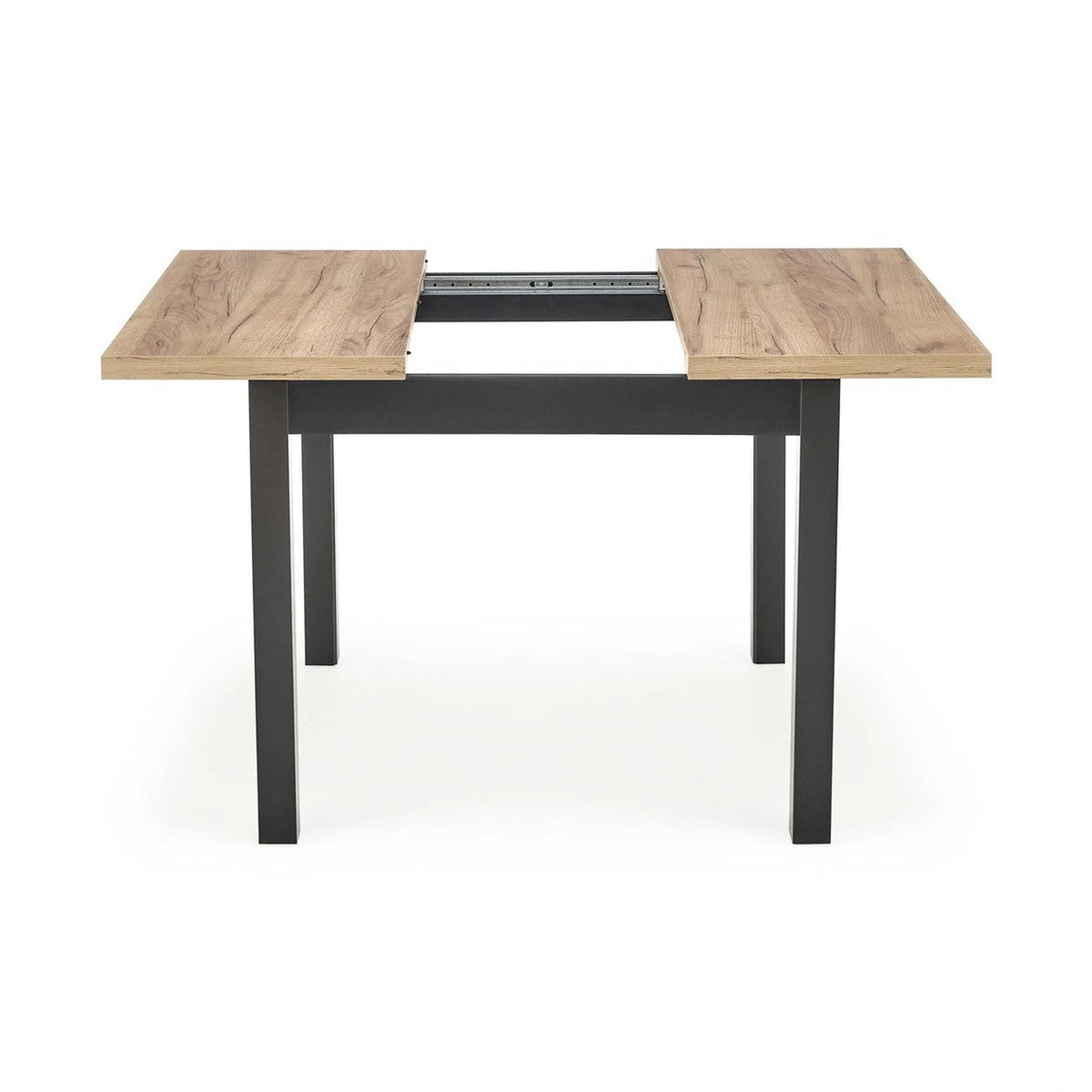 Masa bucatarie extensibila lemn TIAGO, stejar/negru, 90/125x90x77 cm