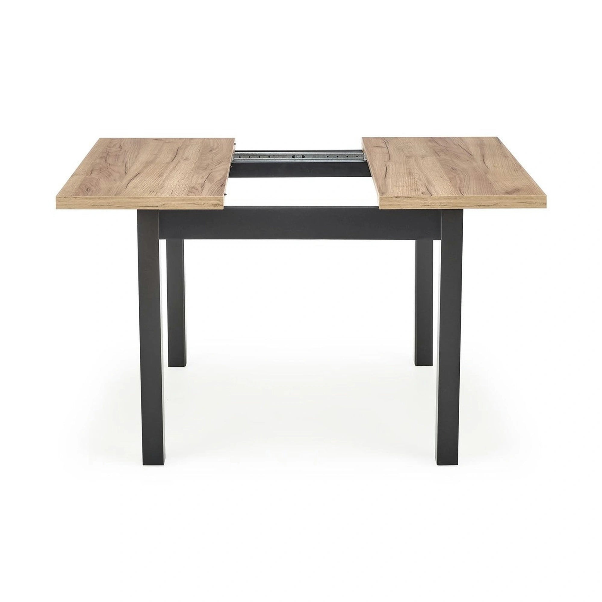 Masa bucatarie extensibila lemn TIAGO, stejar/negru, 90/125x90x77 cm