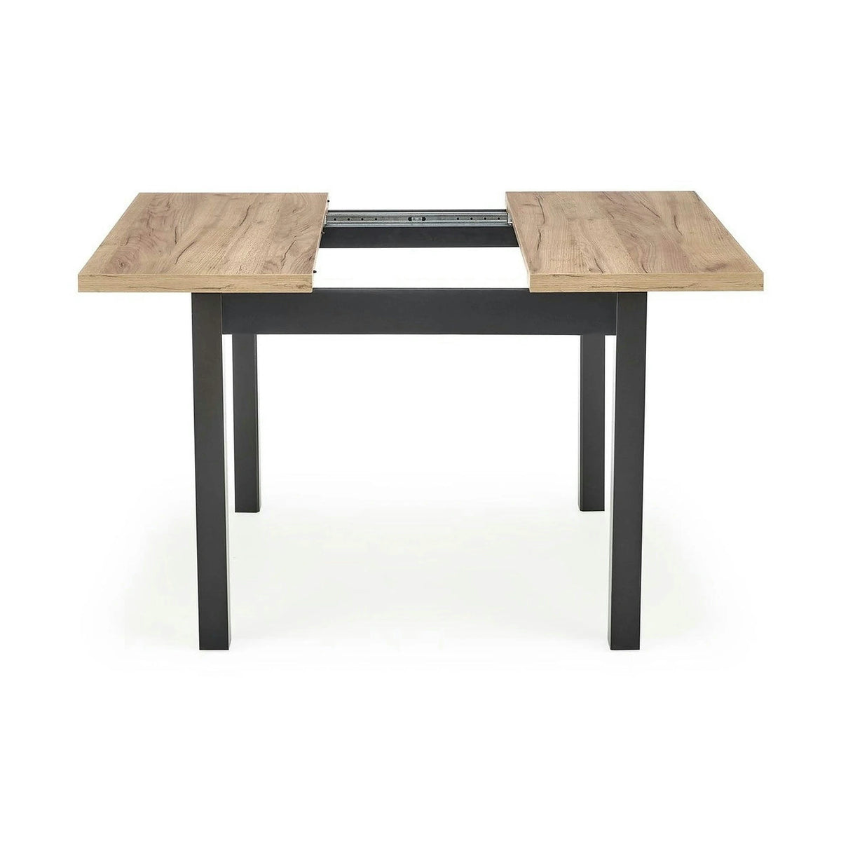 Masa bucatarie extensibila lemn TIAGO, stejar/negru, 90/125x90x77 cm