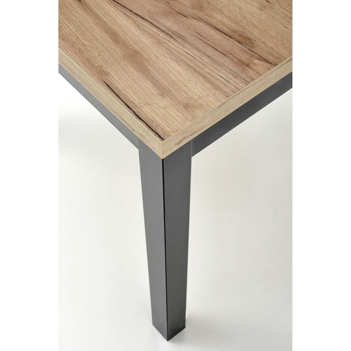 Masa bucatarie extensibila lemn TIAGO, stejar/negru, 90/125x90x77 cm
