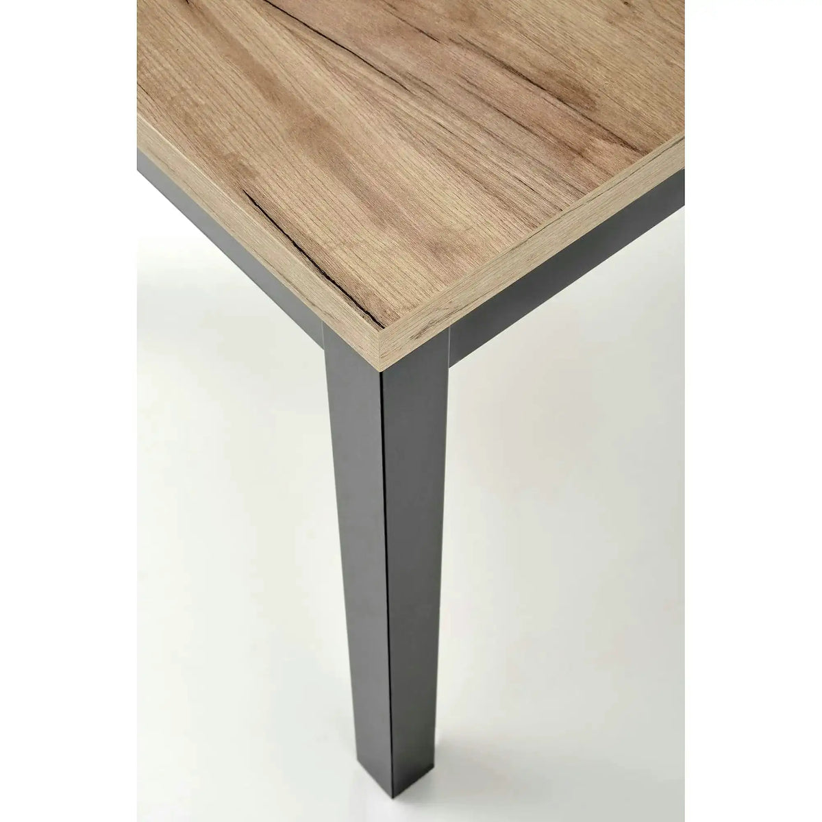 Masa bucatarie extensibila lemn TIAGO, stejar/negru, 90/125x90x77 cm