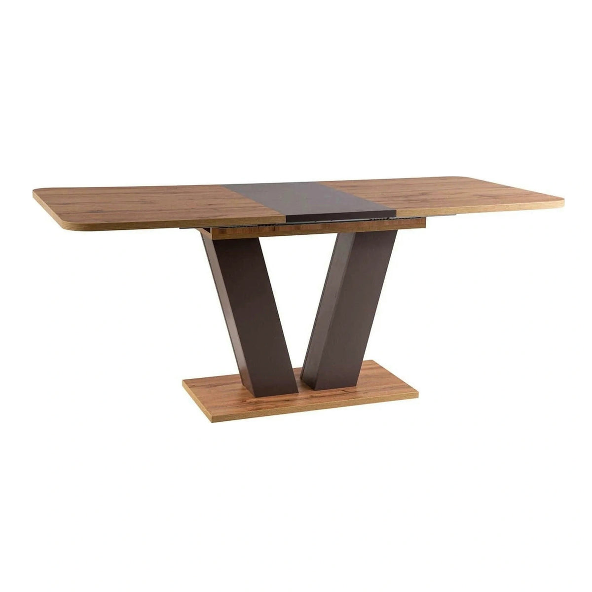 Masa bucatarie maro/stejar PLATON, PAL laminat, 136/176x80x76 cm