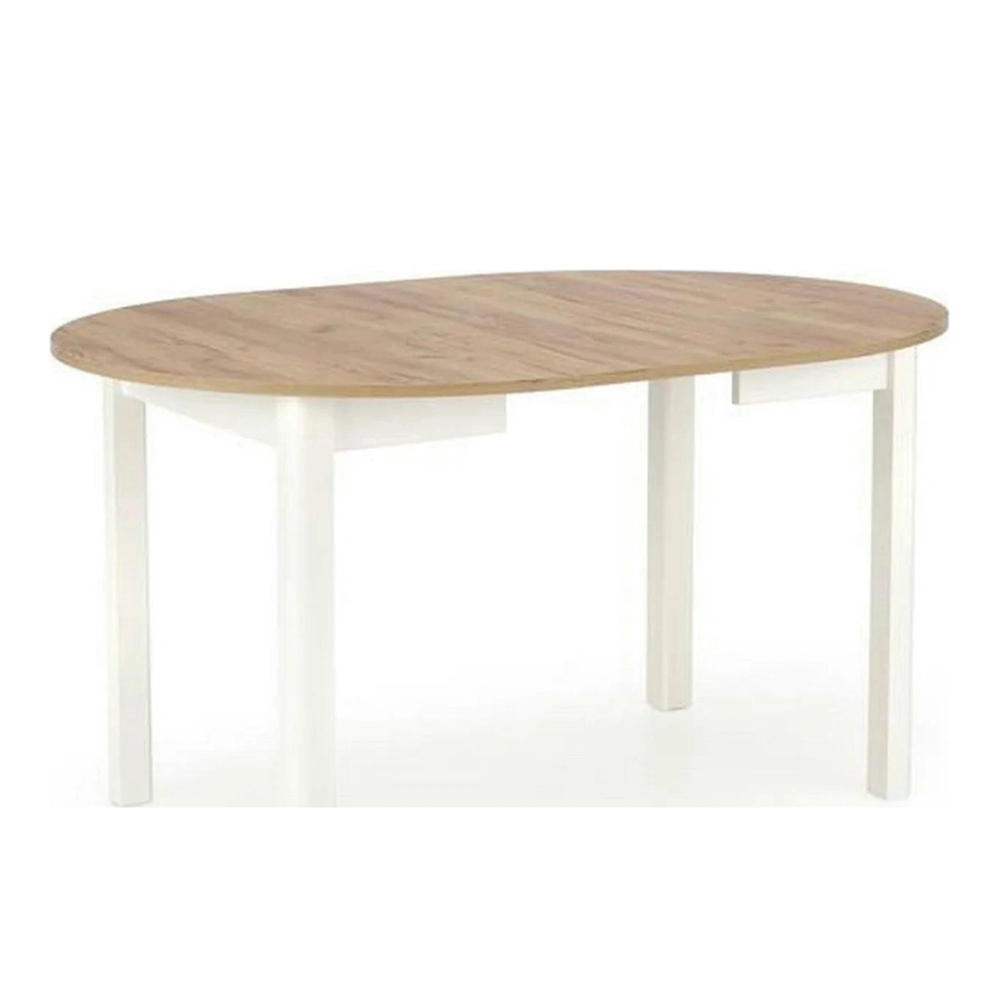 Masa bucatarie rotunda RINGO, stejar/alb, PAL furniruit, 102/142x102x76 cm