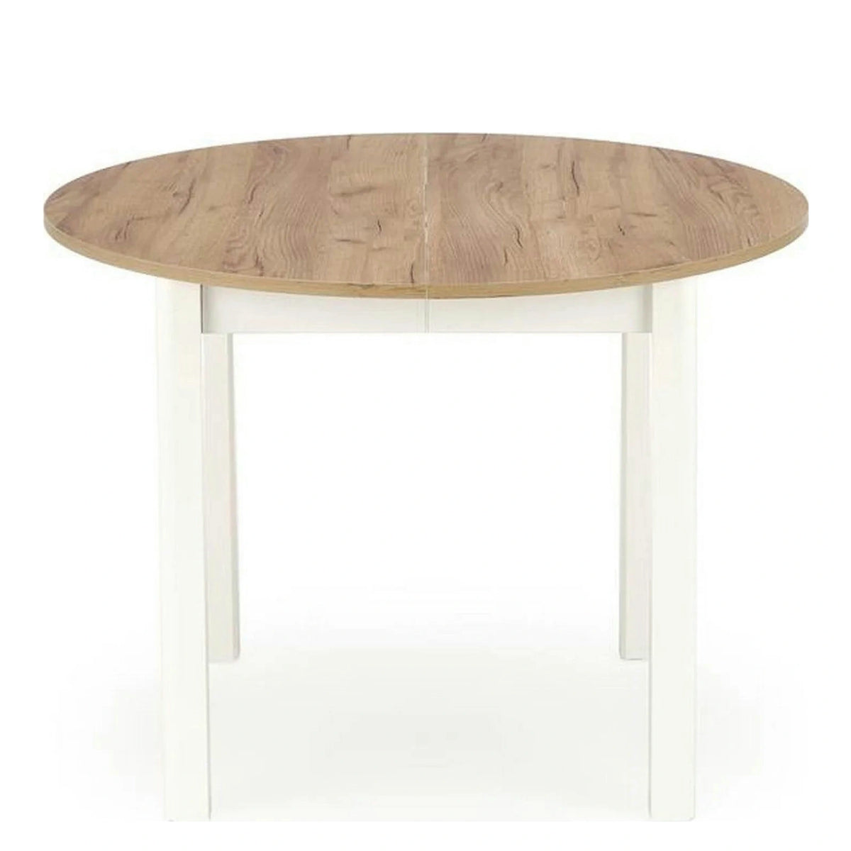 Masa bucatarie rotunda RINGO, stejar/alb, PAL furniruit, 102/142x102x76 cm