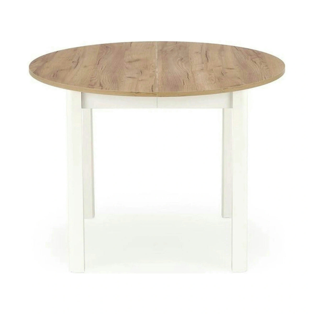 Masa bucatarie rotunda RINGO, stejar/alb, PAL furniruit, 102/142x102x76 cm