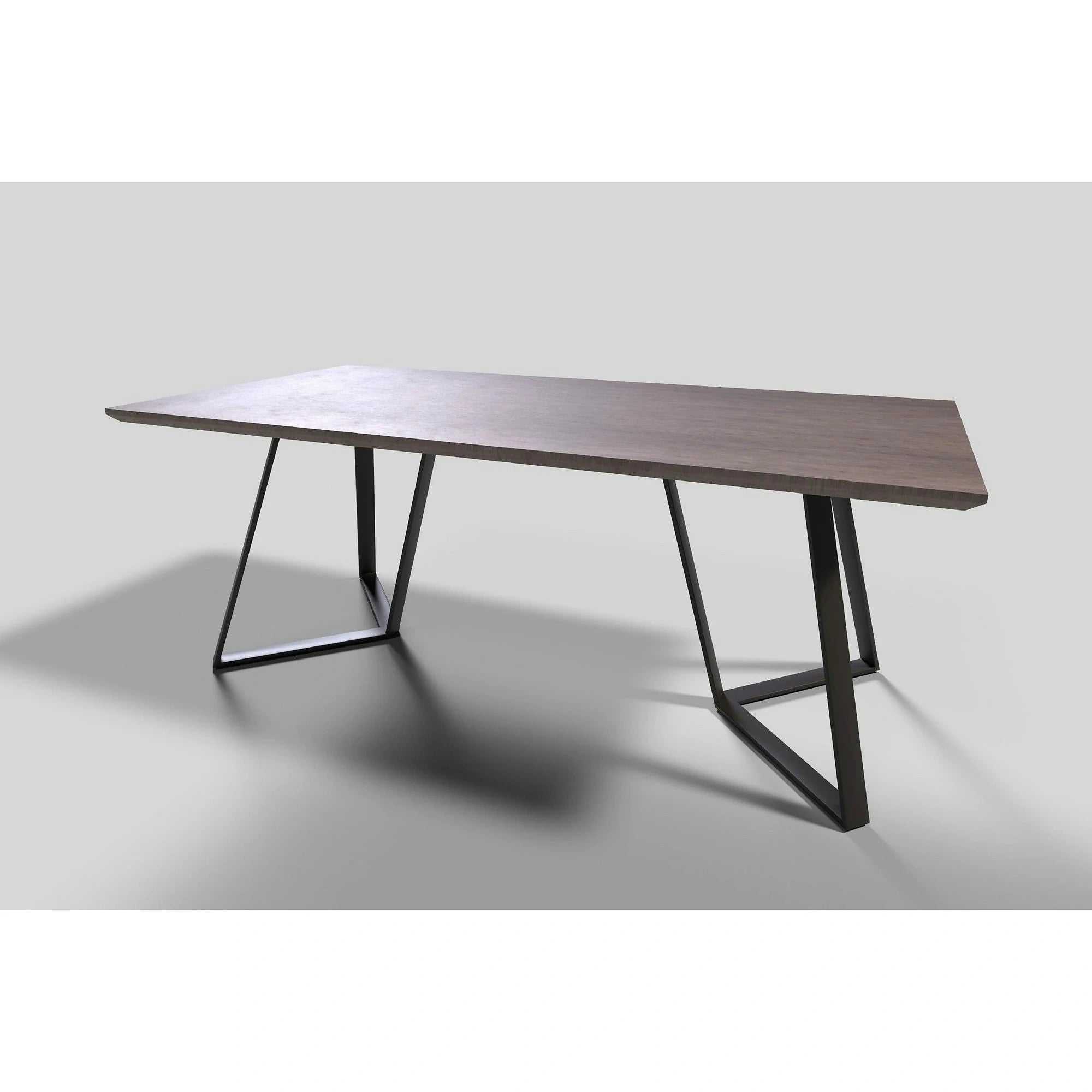 Masa CALGARY, nuc rustic/negru, 180x90x76 cm