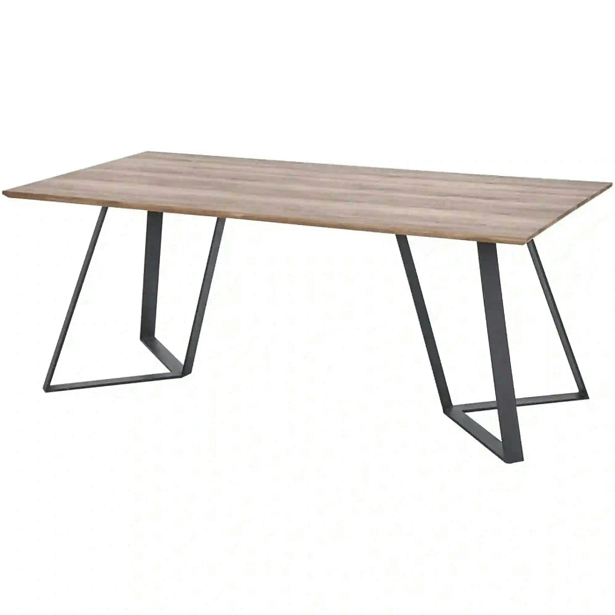 Masa CALGARY, nuc rustic/negru, 180x90x76 cm
