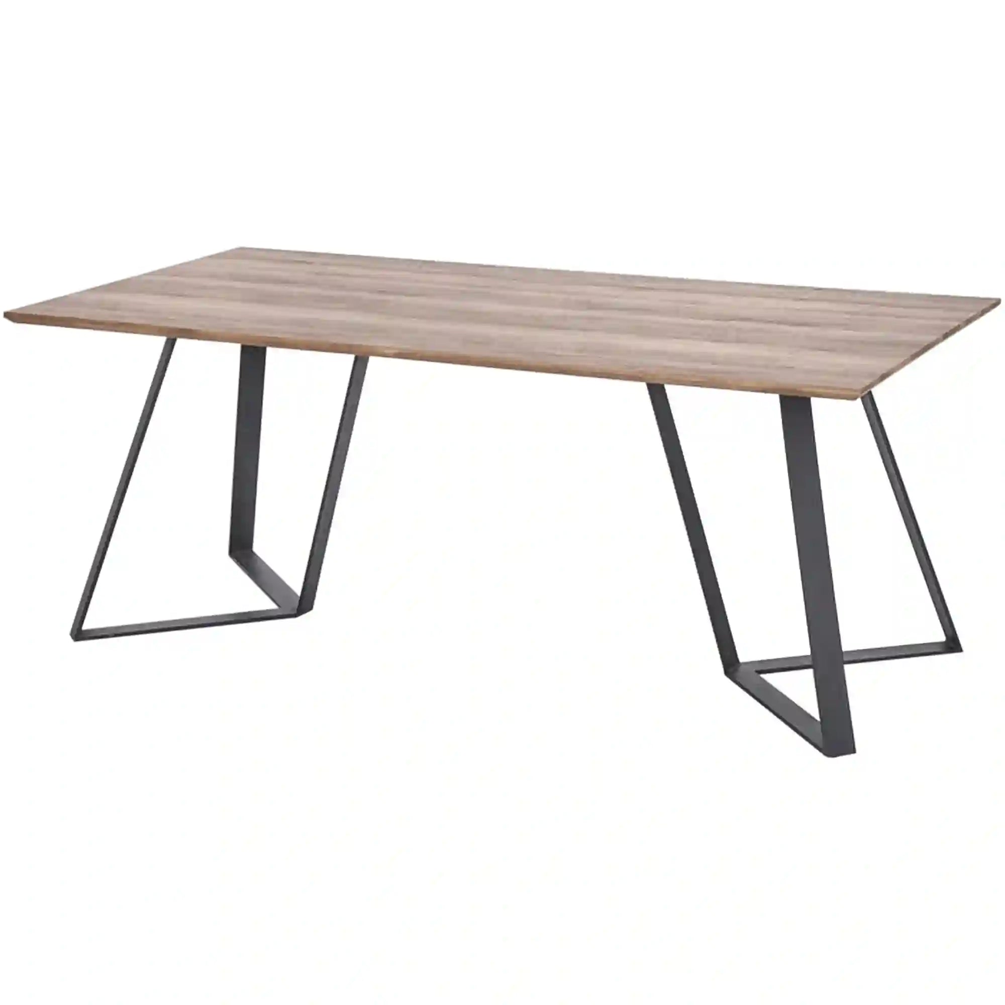 Masa CALGARY, nuc rustic/negru, 180x90x76 cm