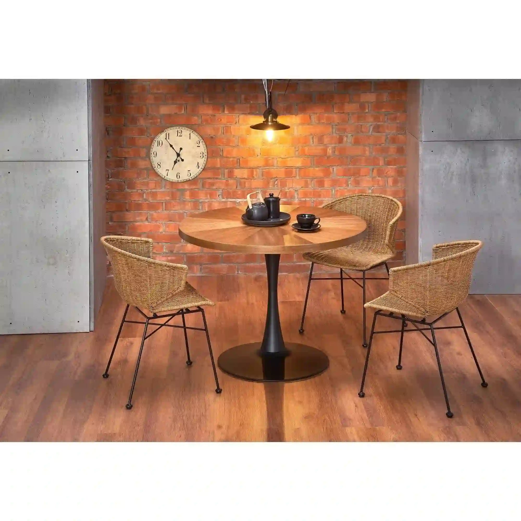 Masa CARMELO, nuc/negru, 100x75 cm