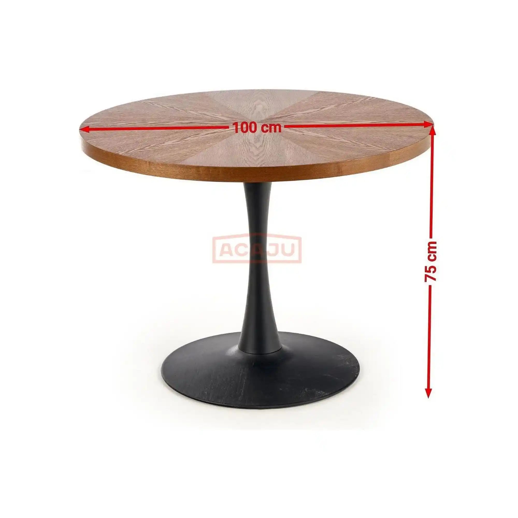 Masa CARMELO, nuc/negru, 100x75 cm