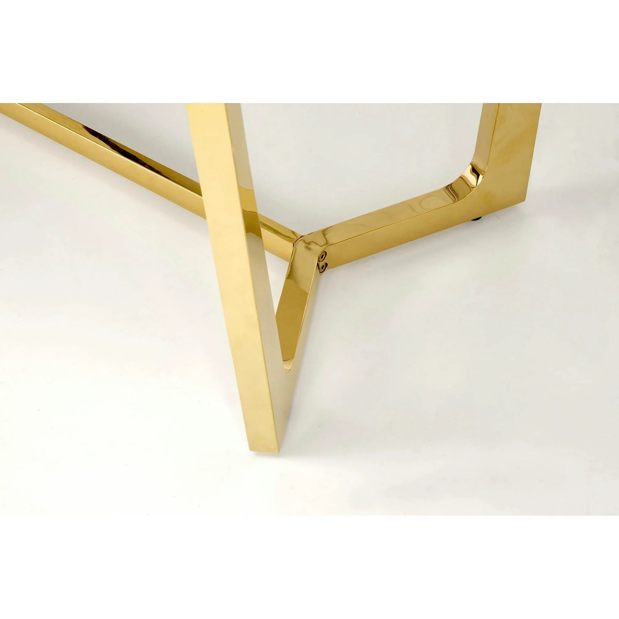 Masa CLEMENTE, alb/auriu, ceramica/metal, 160x90x76 cm