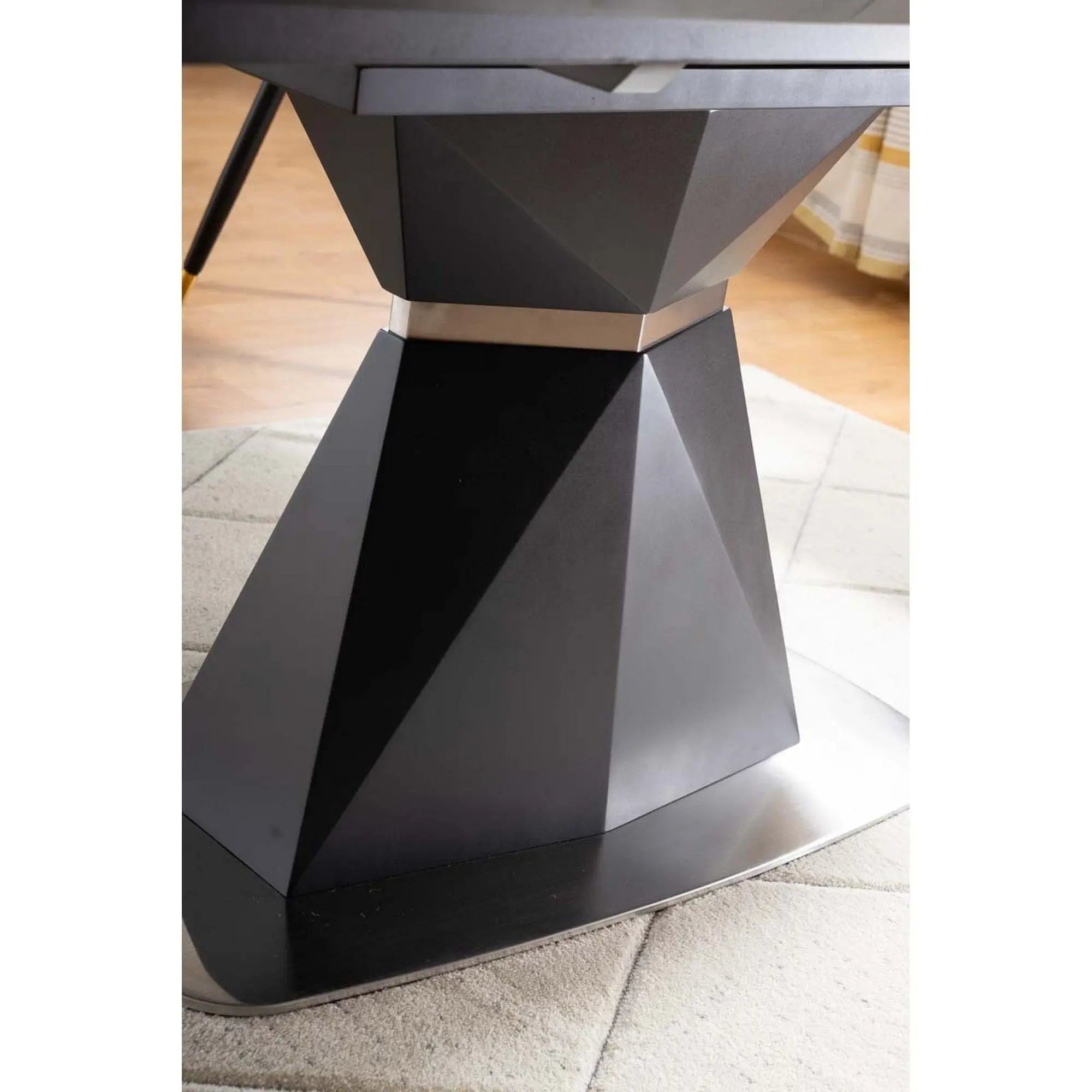 Masa CORTEZ, gri cu efect de marmura/gri antracit, 160/210x90x76 cm