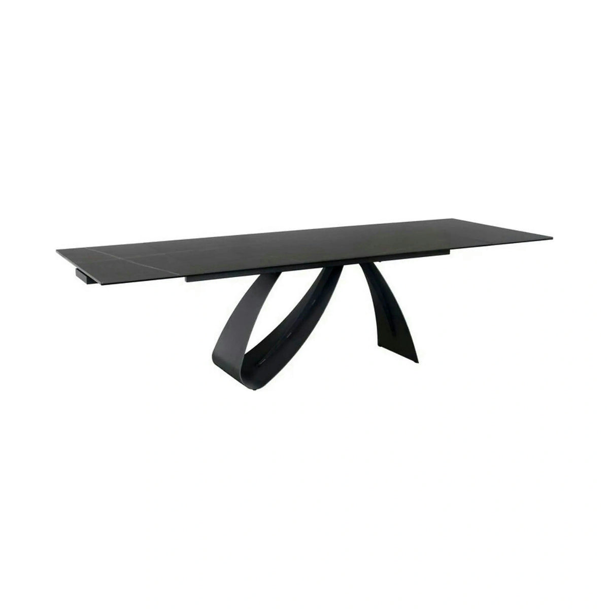 Masa cu blat de sticla/ceramica DIUNA CERAMIC, negru, 160/240x90x76 cm